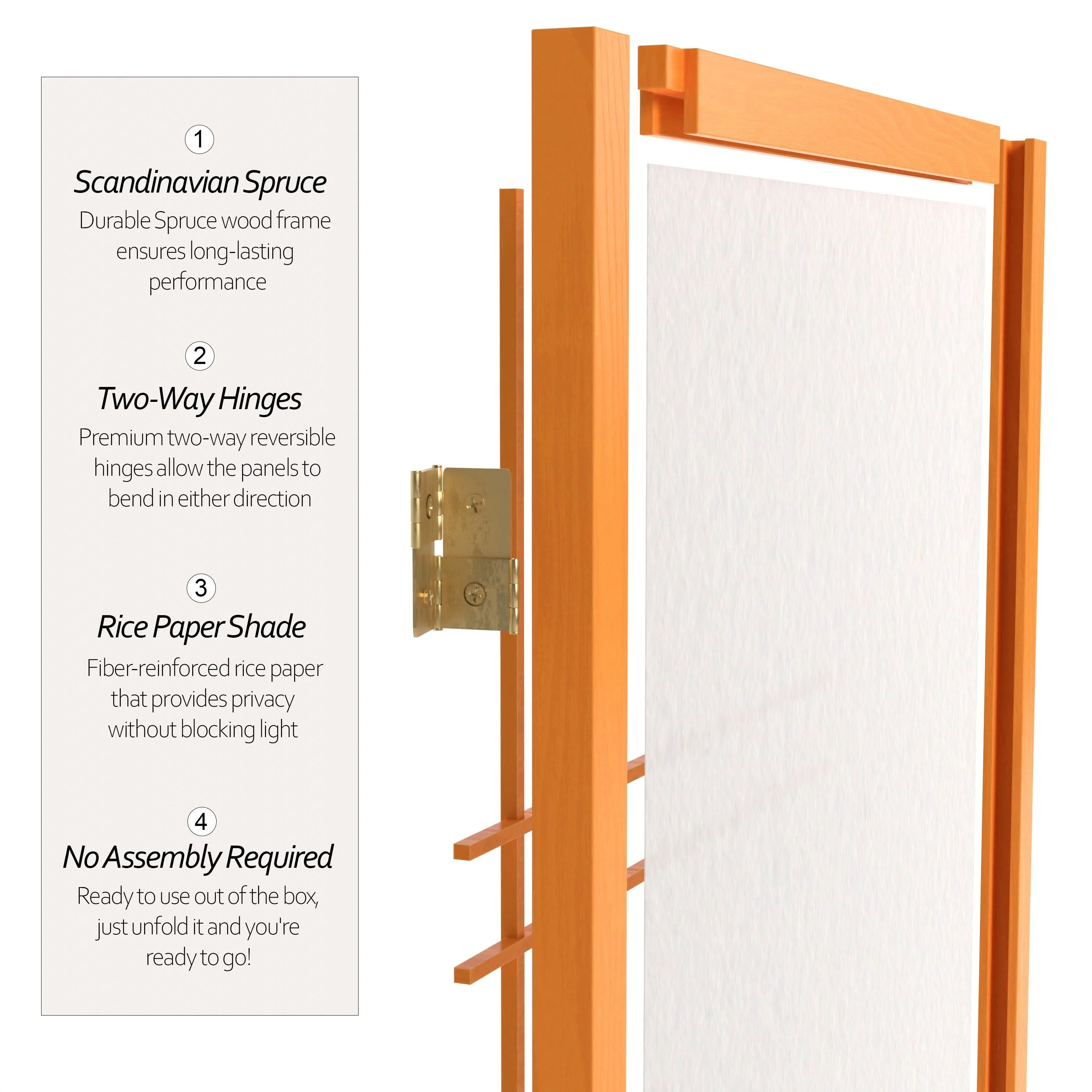 3 ft. Short Double Cross Shoji Screen - Image 70
