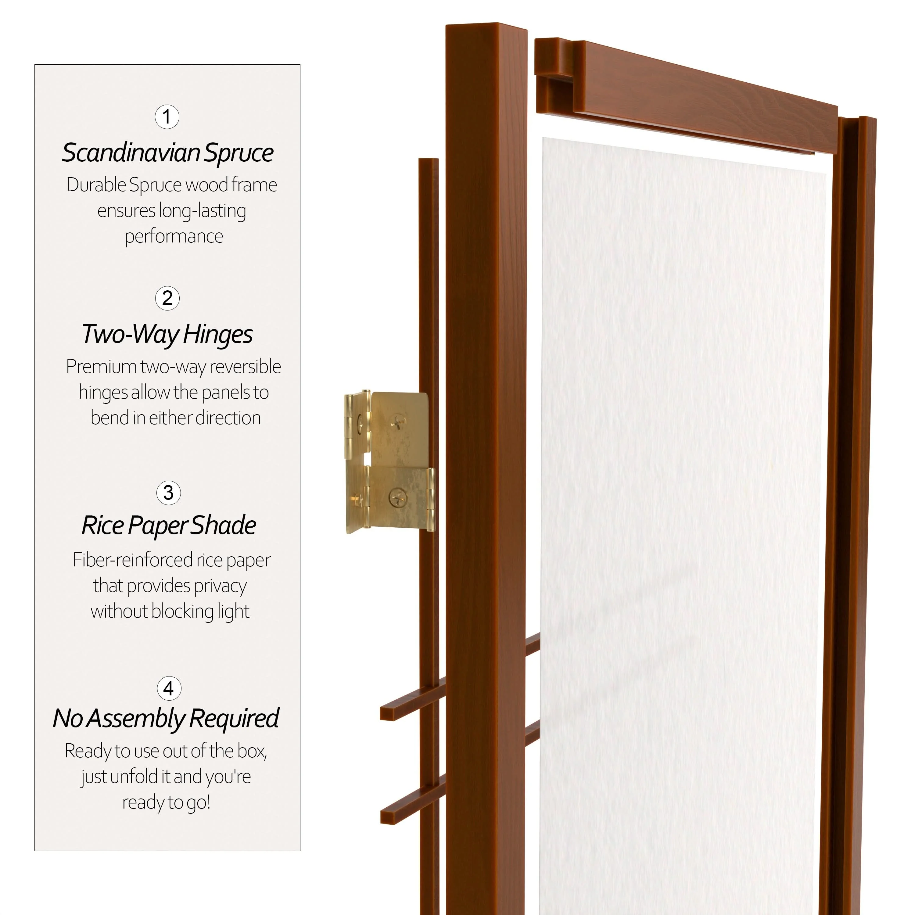 3 ft. Short Double Cross Shoji Screen - Image 76