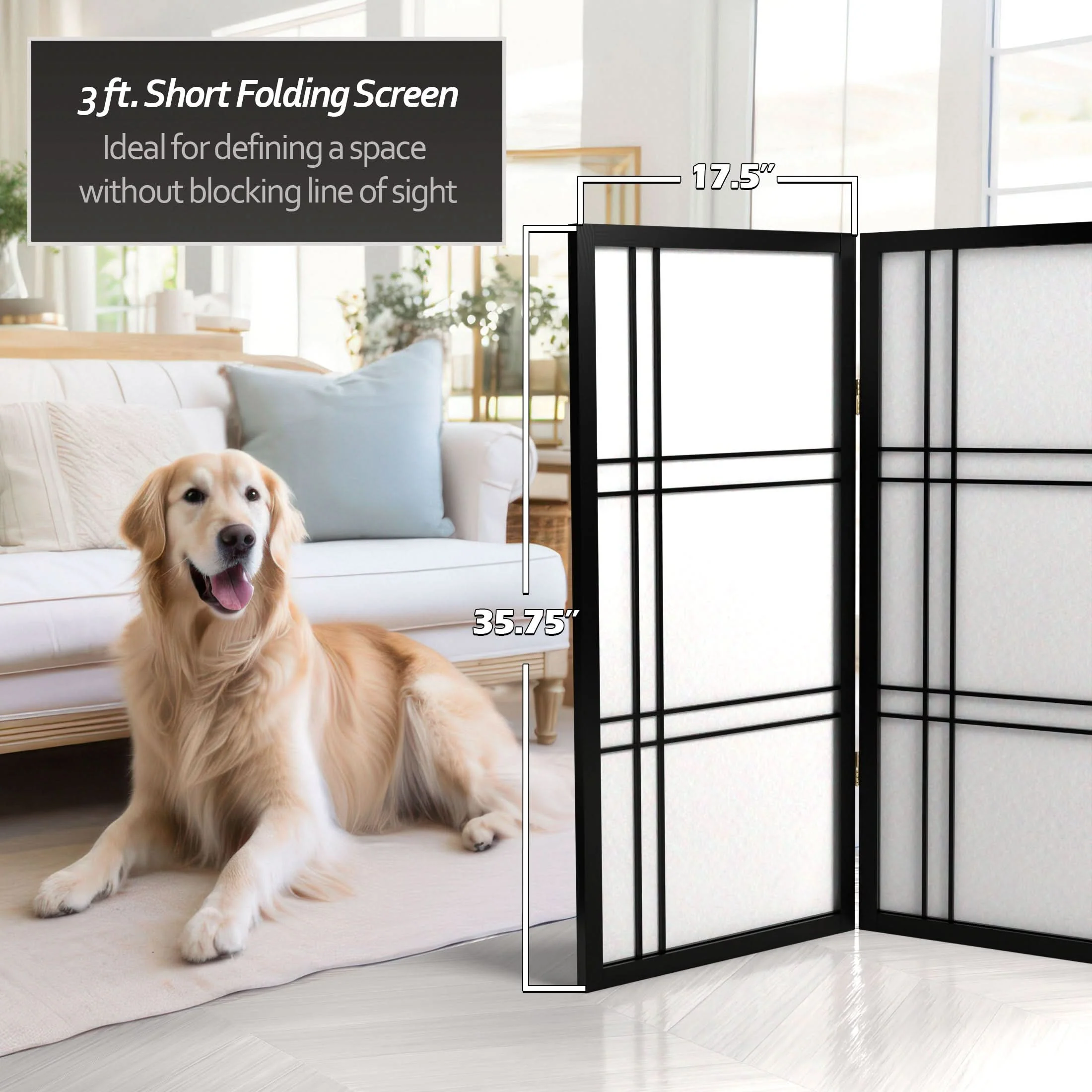 3 ft. Short Double Cross Shoji Screen - Image 84