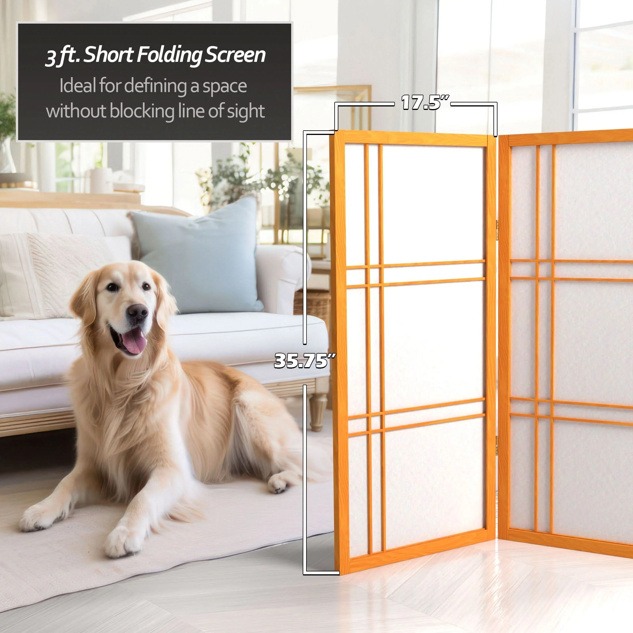 3 ft. Short Double Cross Shoji Screen - Image 90