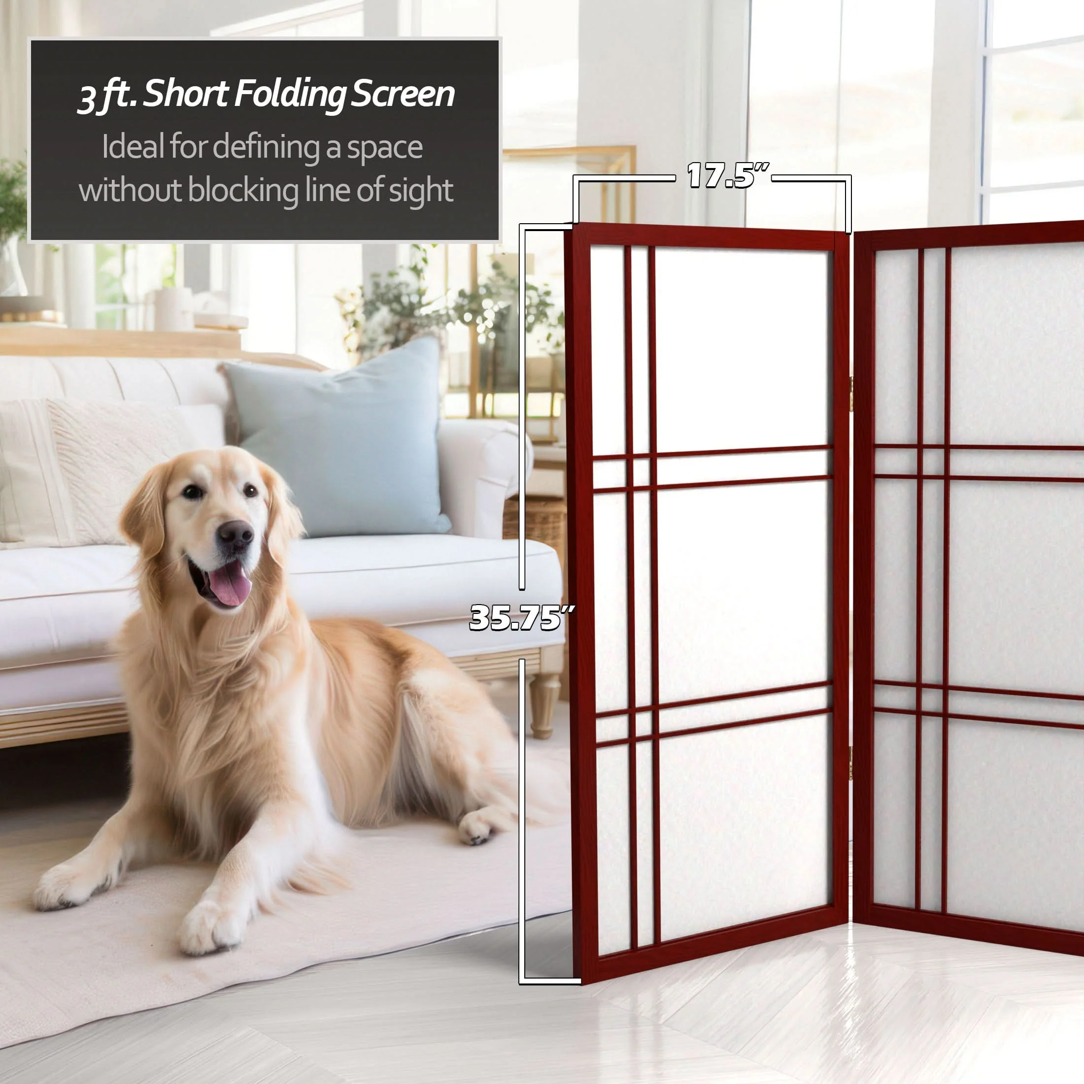 3 ft. Short Double Cross Shoji Screen - Image 96