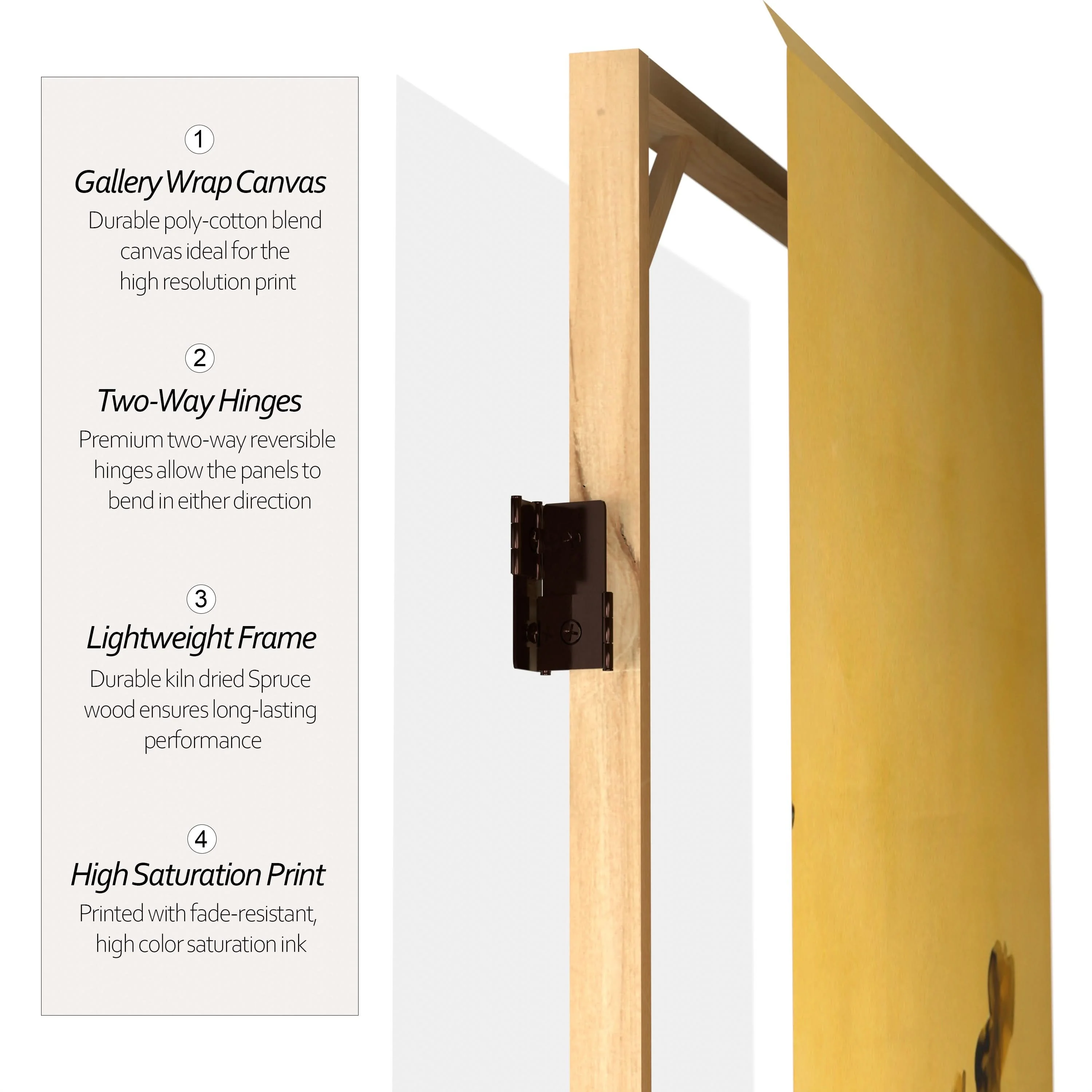 3 ft. Short Double Sided Birds on Plum Tree Canvas Room Divider - Image 3