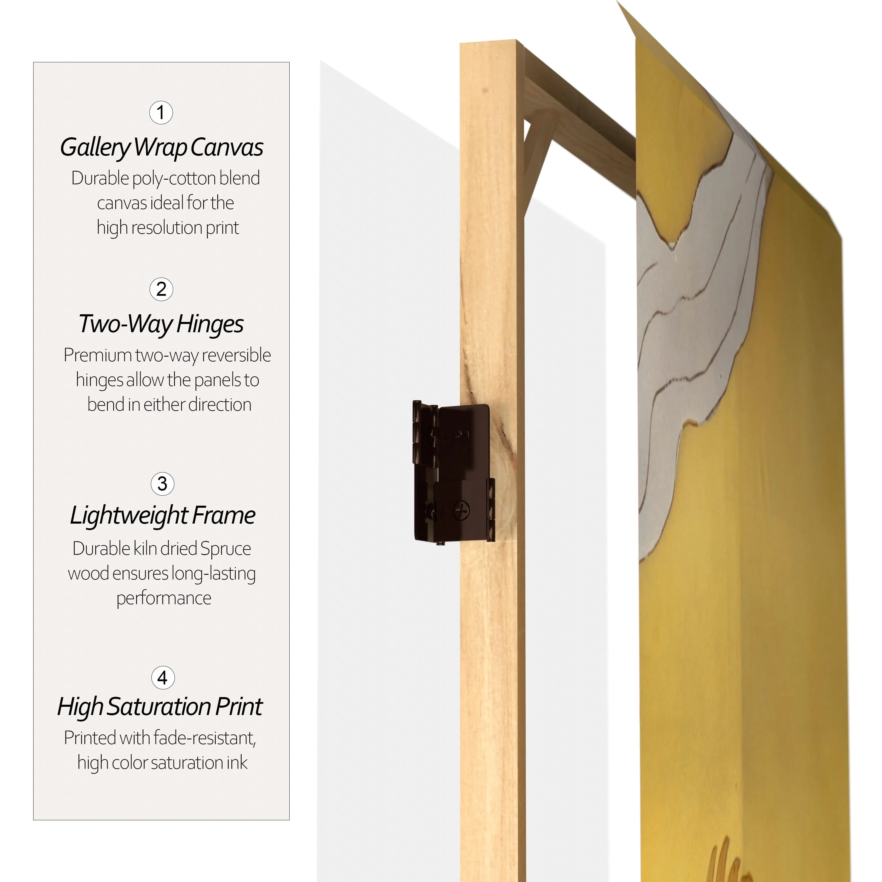 3 ft. Short Double Sided Dragon in the Sky Canvas Room Divider - Image 3
