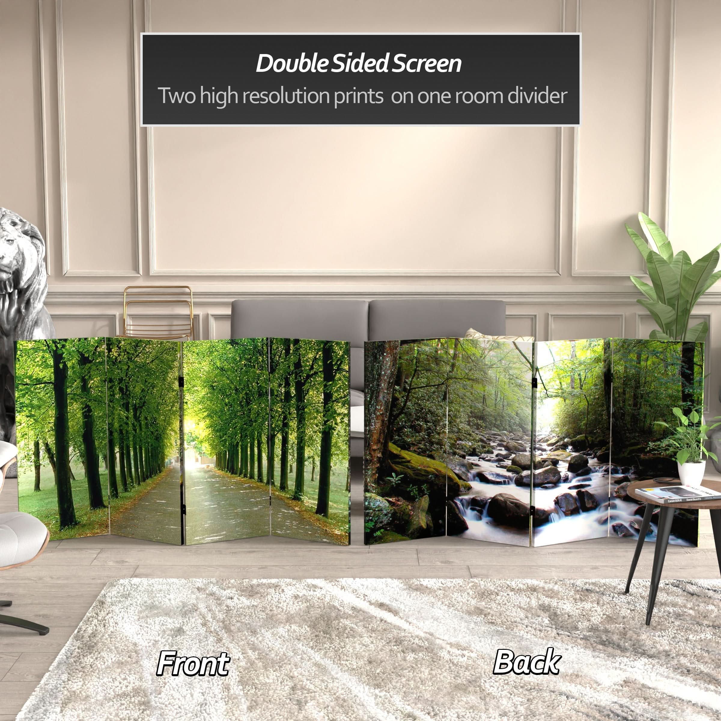 3 ft. Short Double Sided Path of Life Canvas Folding Screen - Image 2