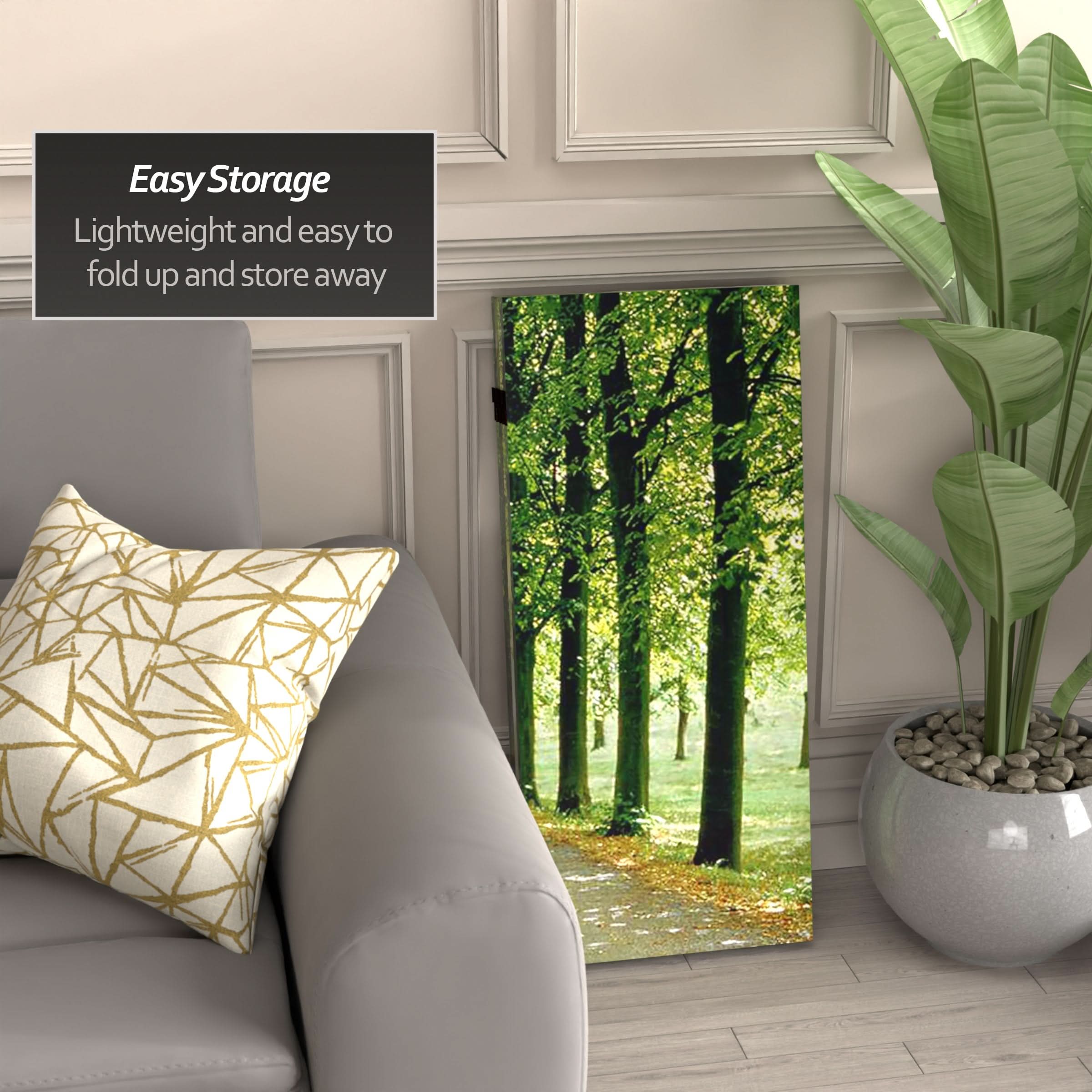 3 ft. Short Double Sided Path of Life Canvas Folding Screen - Image 3