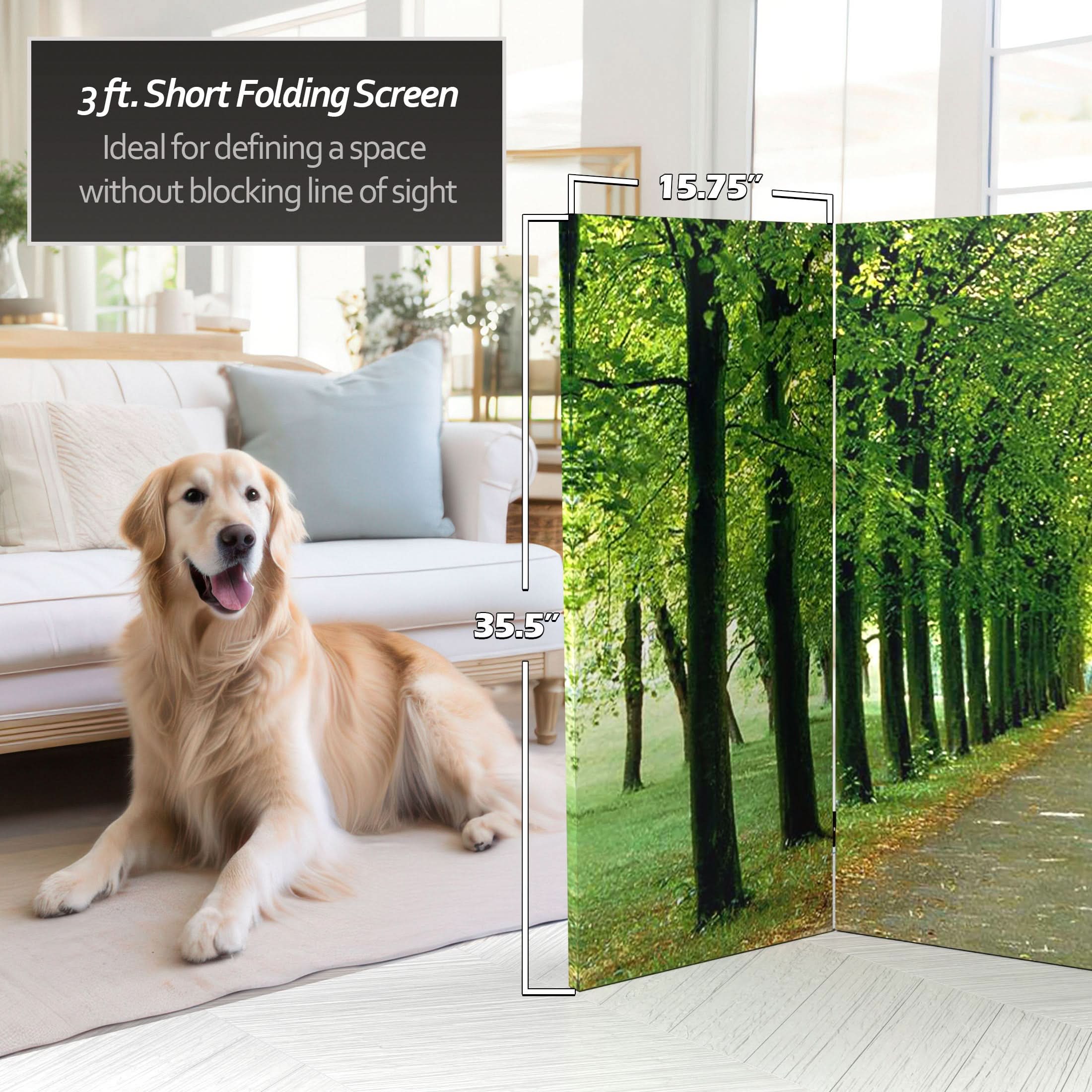 3 ft. Short Double Sided Path of Life Canvas Folding Screen - Image 5