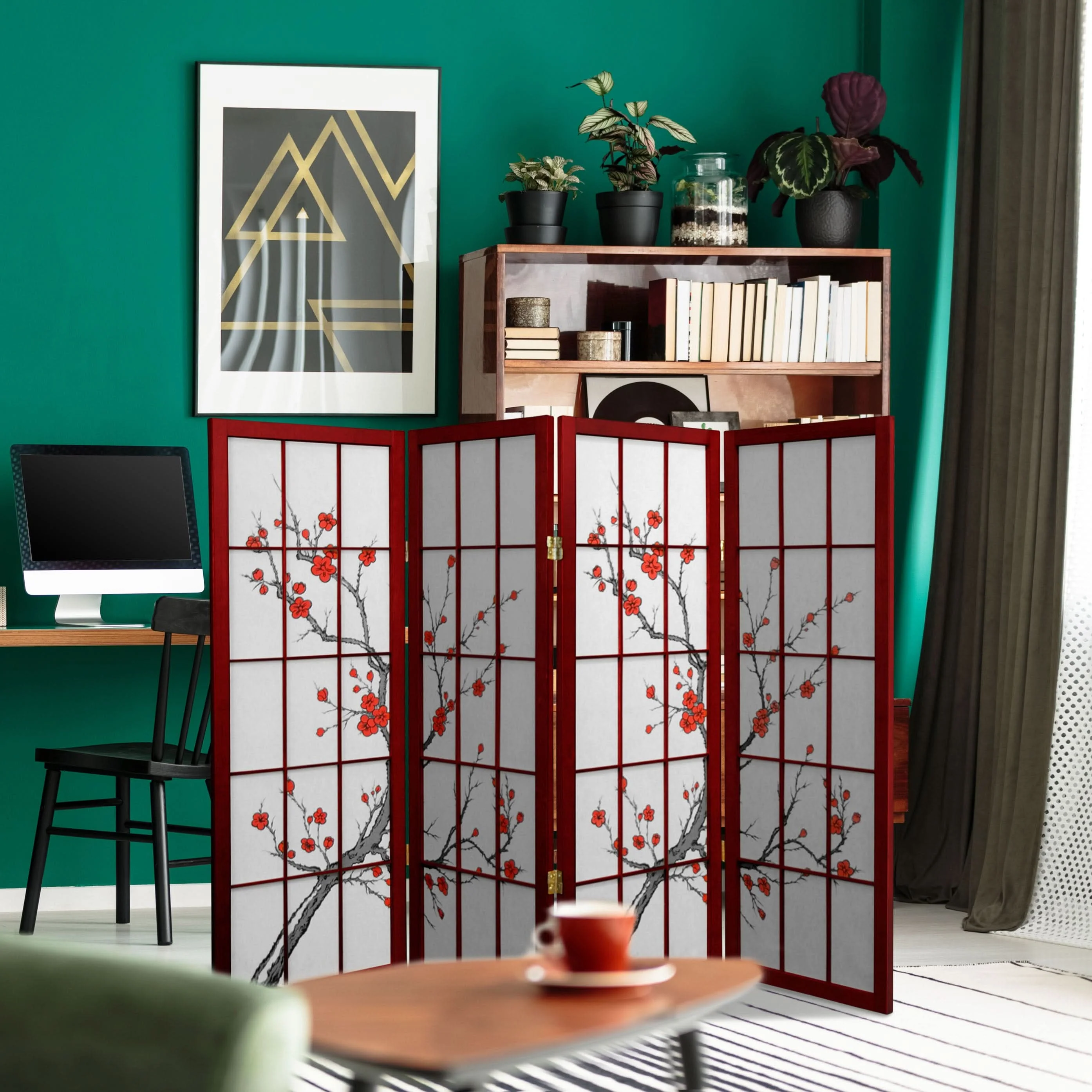 4 ft. Short Cherry Blossom Shoji Screen - Image 5