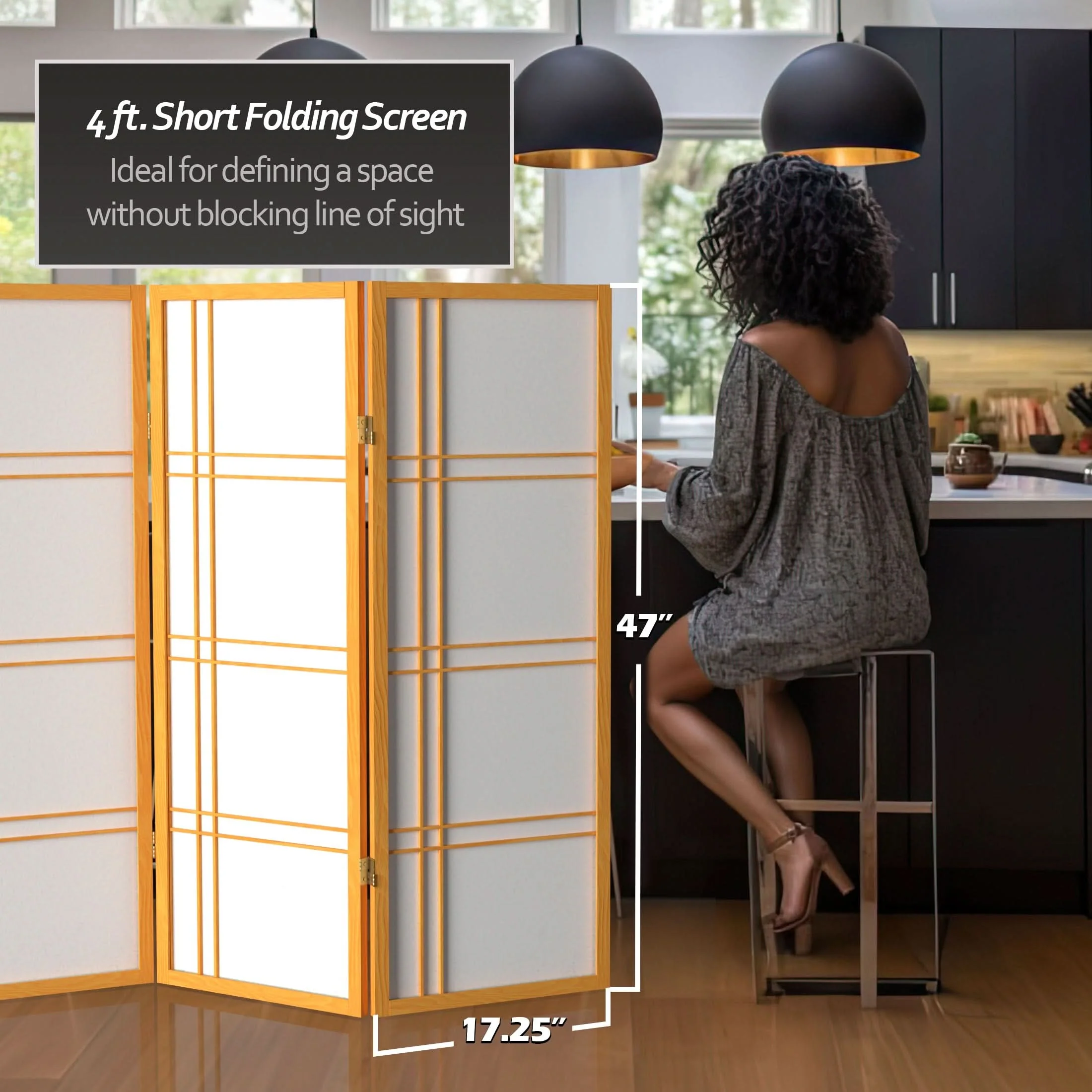 4 ft. Short Double Cross Shoji Screen - Image 88