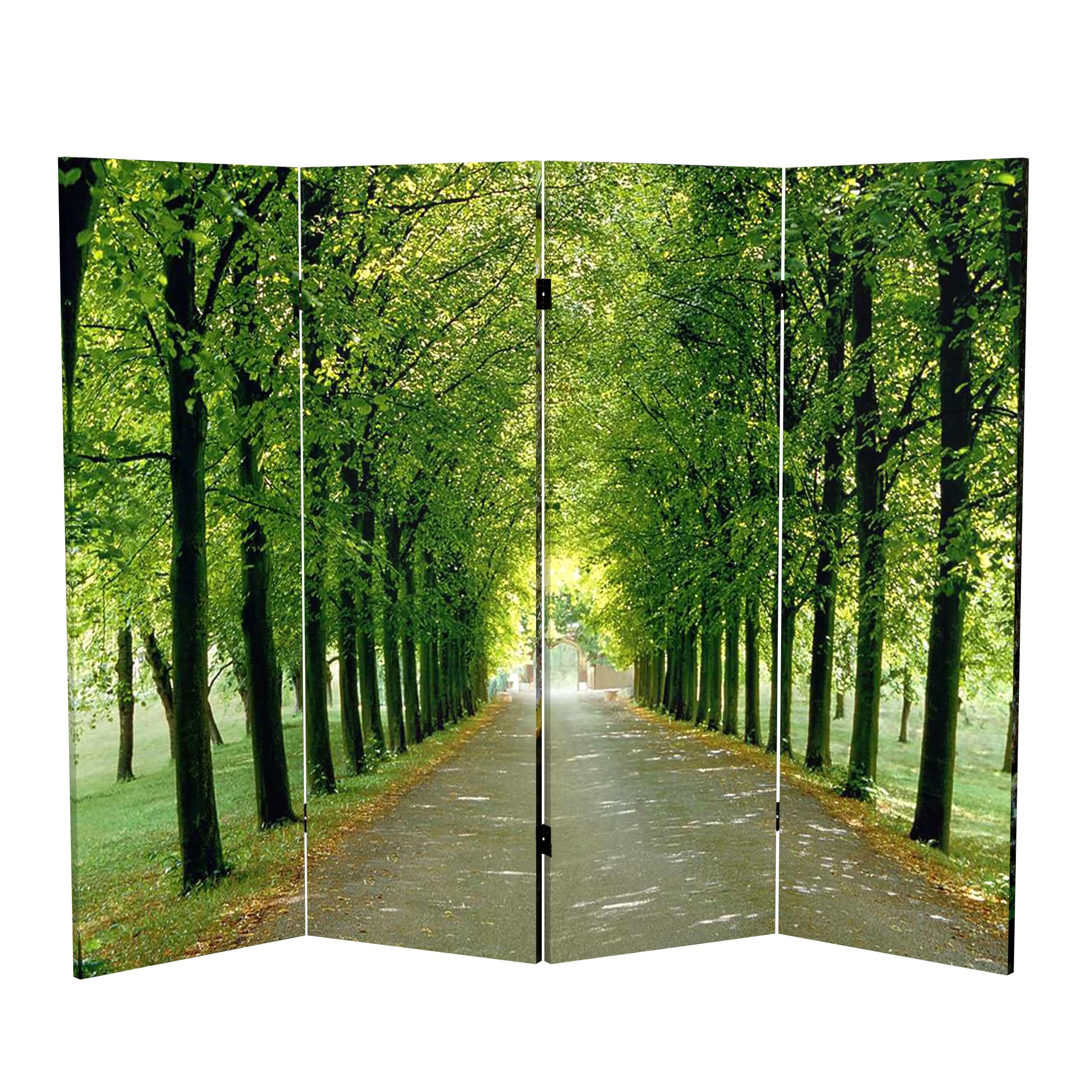 4 ft. Short Double Sided Path of Life Canvas Folding Screen
