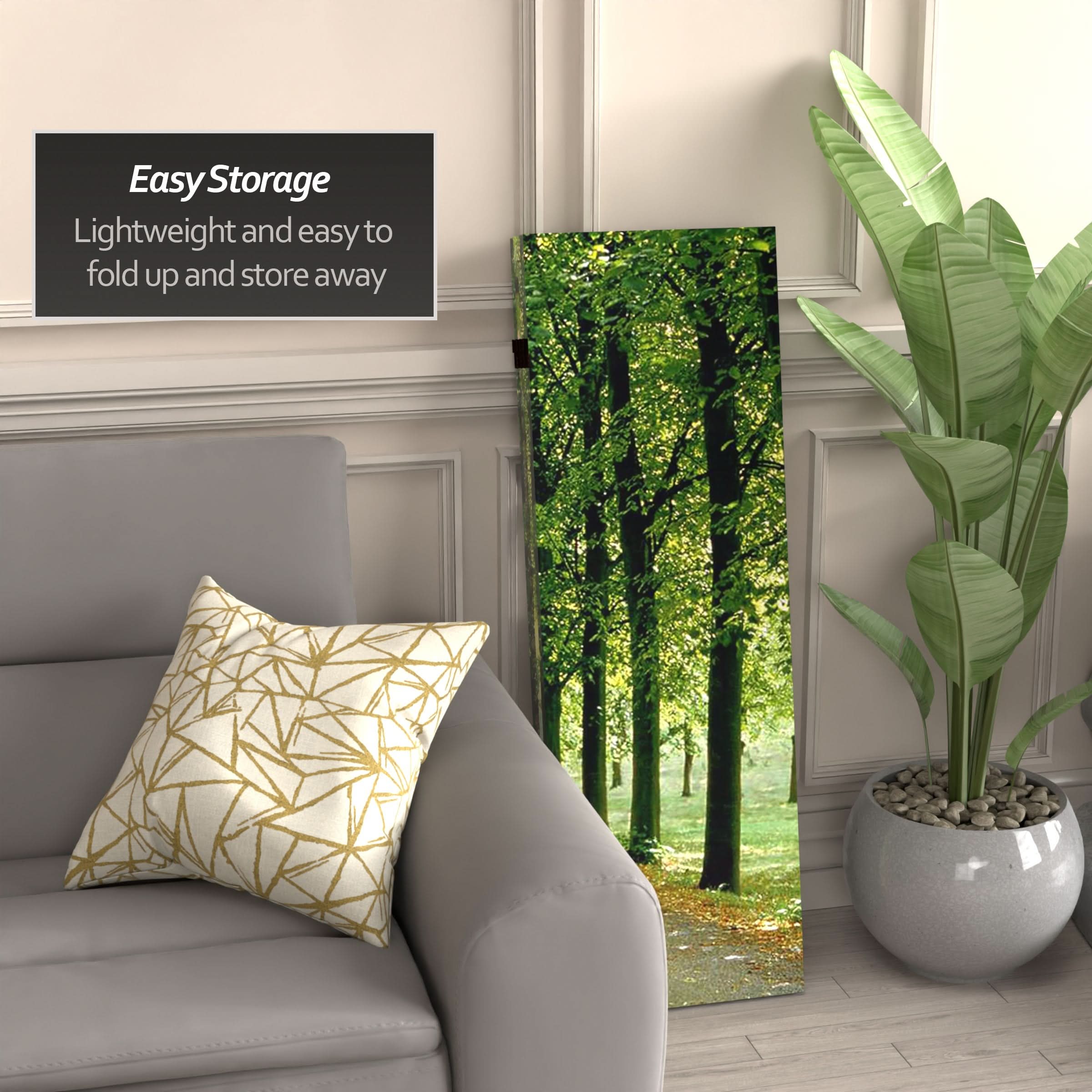 4 ft. Short Double Sided Path of Life Canvas Folding Screen - Image 3