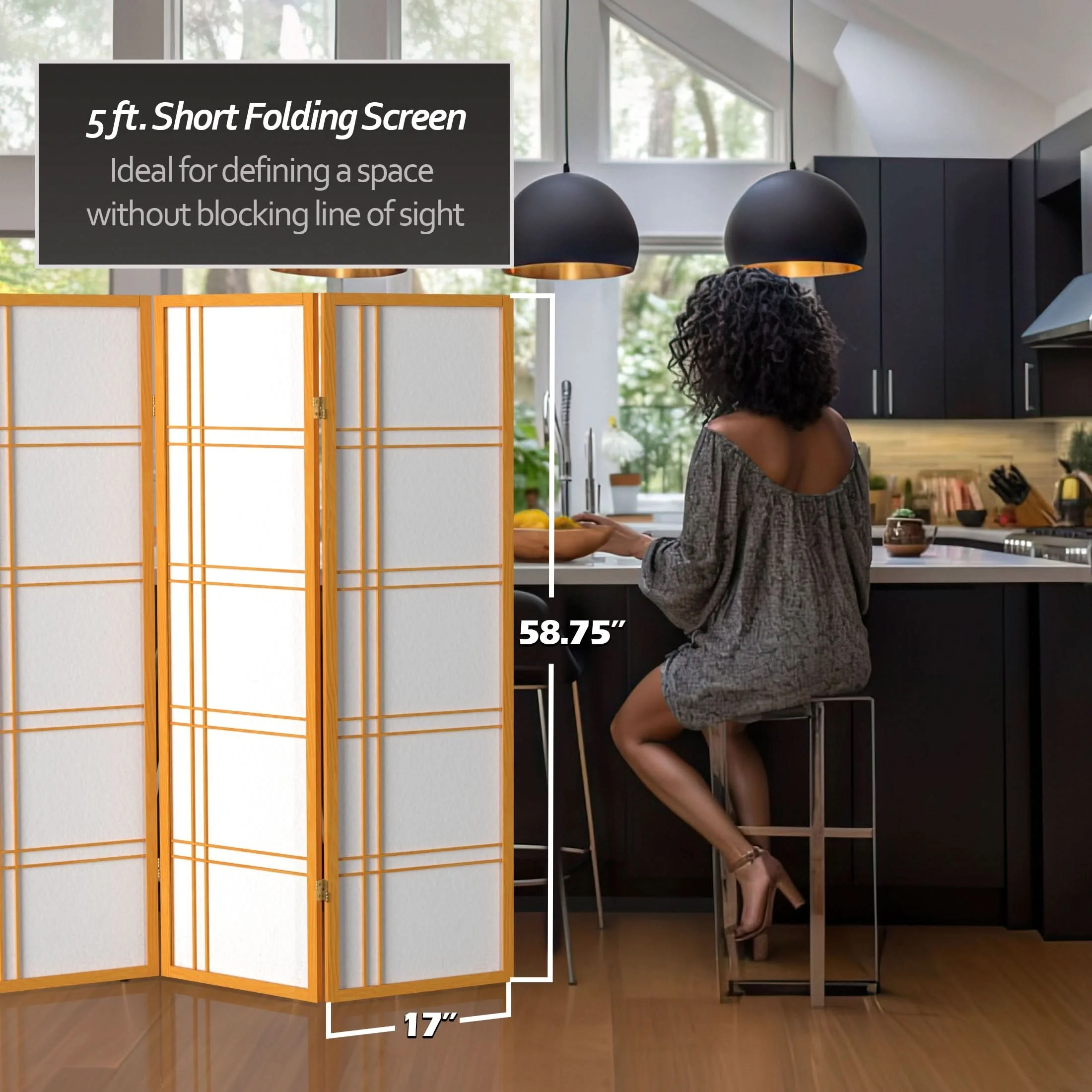 5 ft. Tall Double Cross Shoji Screen - Image 103