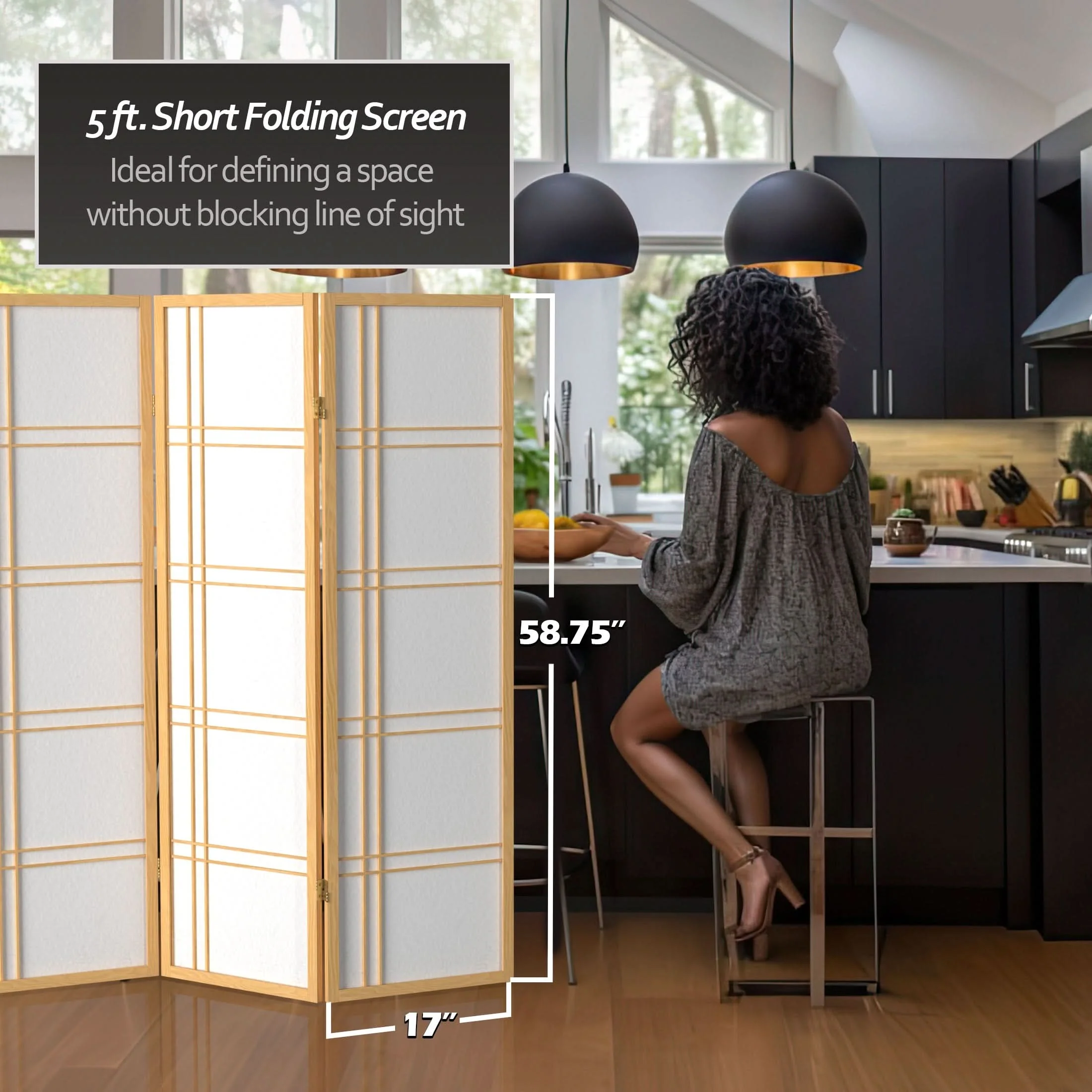 5 ft. Tall Double Cross Shoji Screen - Image 106