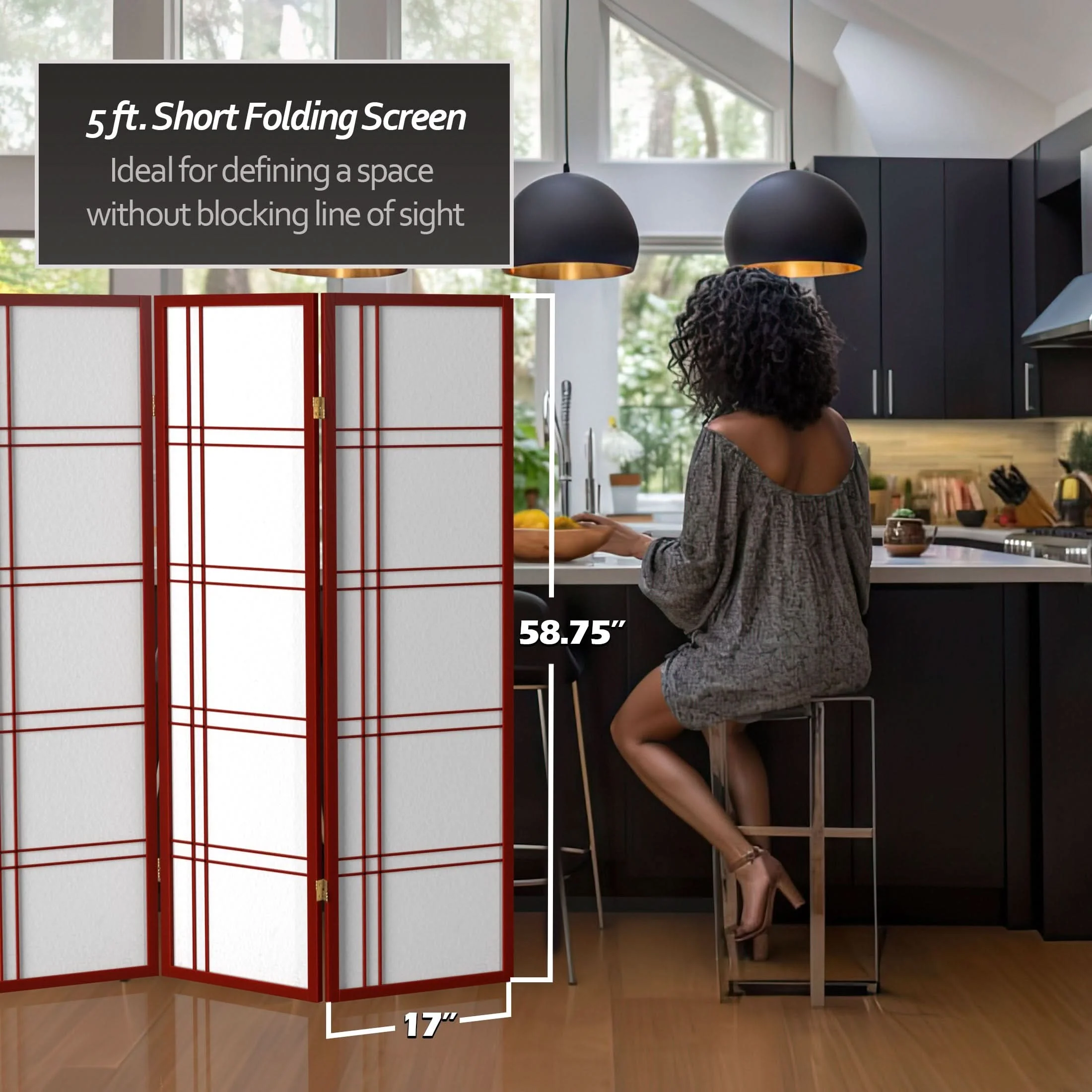 5 ft. Tall Double Cross Shoji Screen - Image 110
