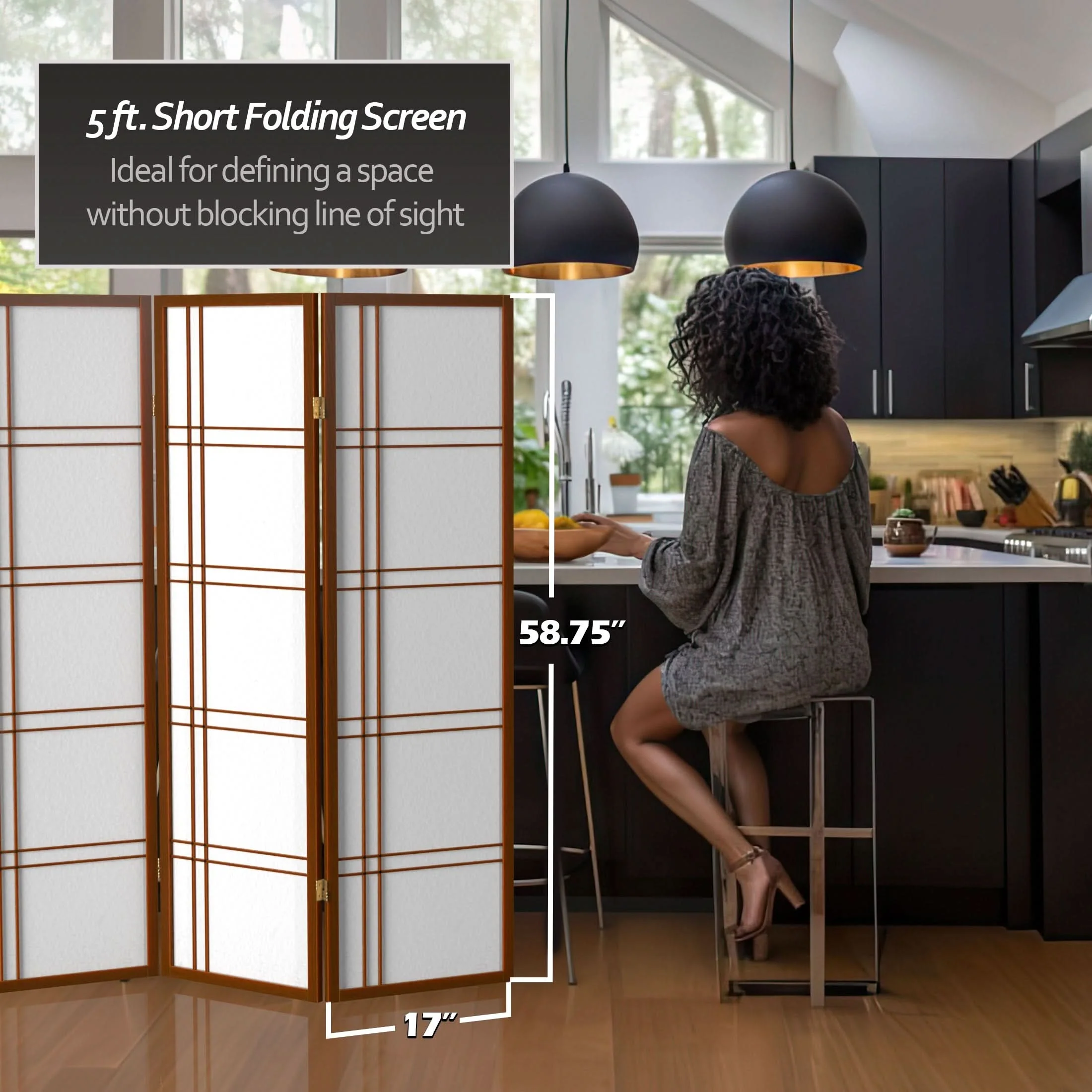 5 ft. Tall Double Cross Shoji Screen - Image 116