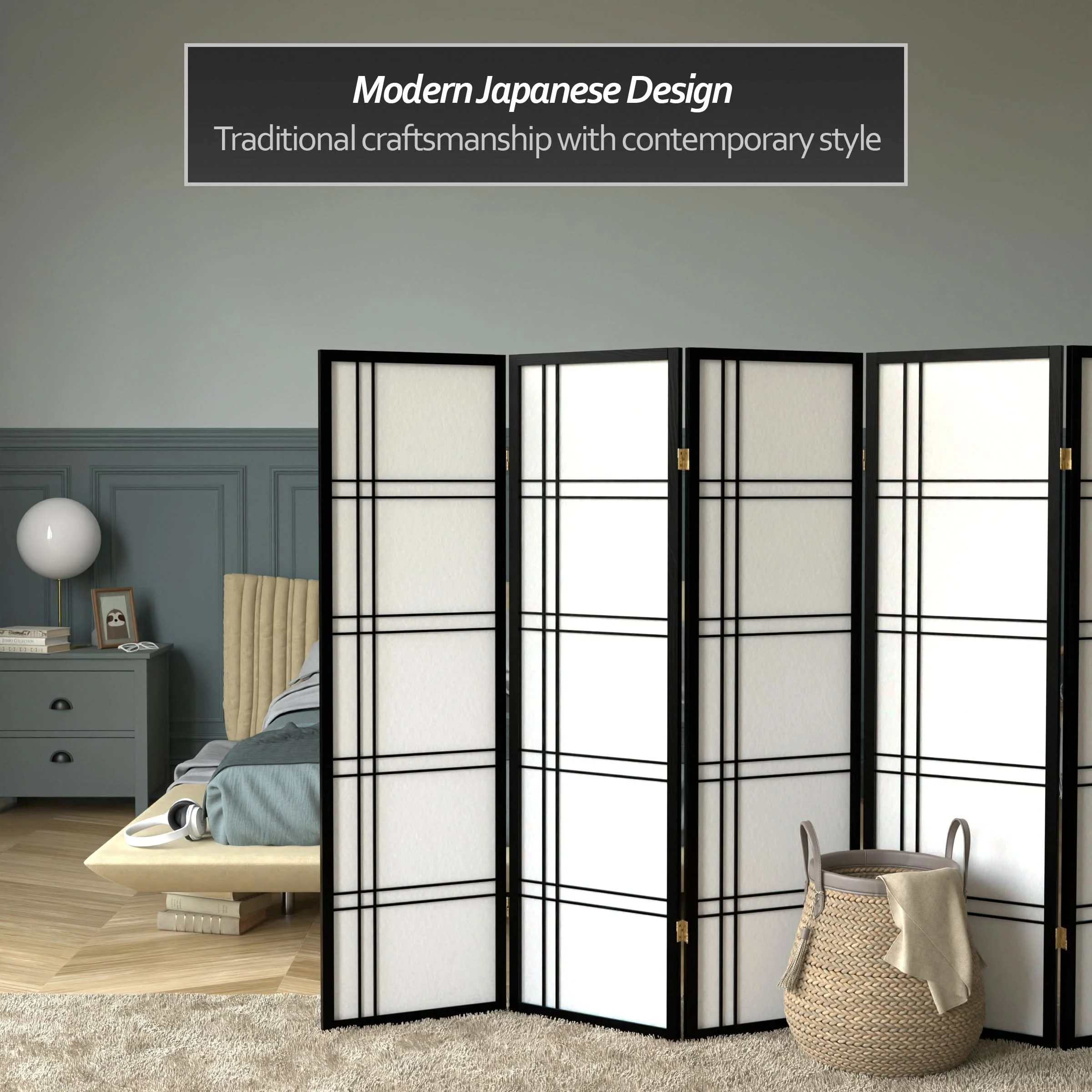 5 ft. Tall Double Cross Shoji Screen - Image 28