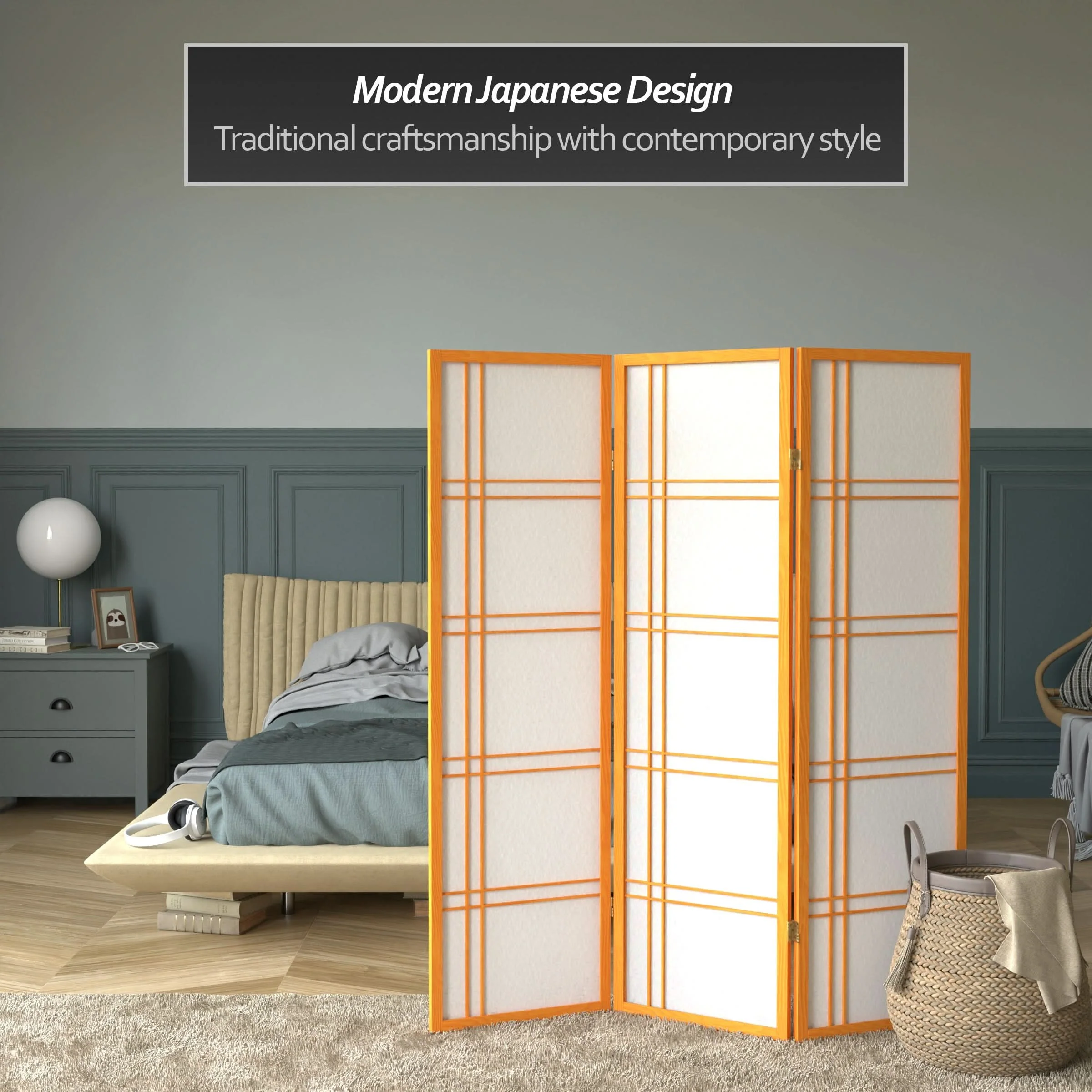 5 ft. Tall Double Cross Shoji Screen - Image 29