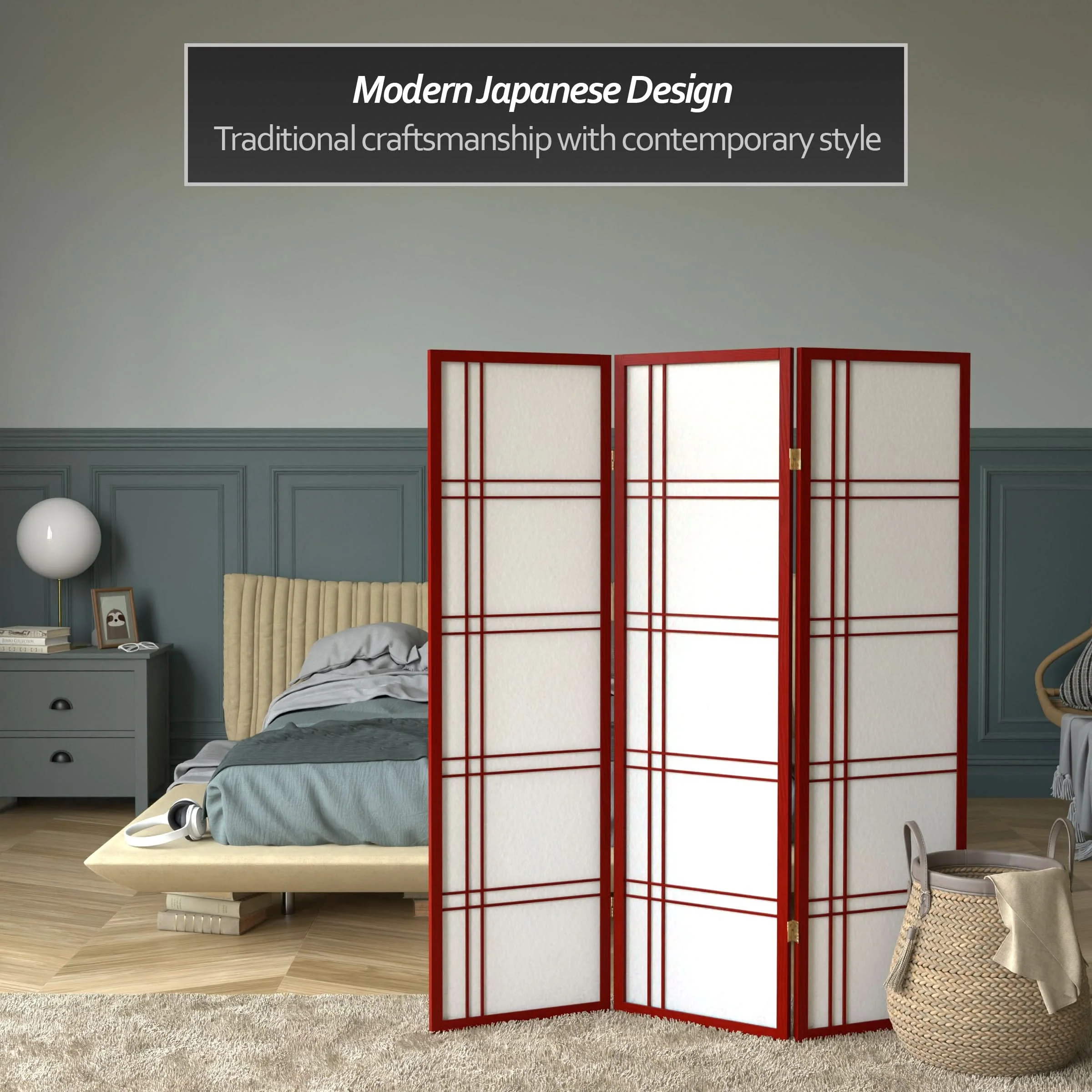 5 ft. Tall Double Cross Shoji Screen - Image 37