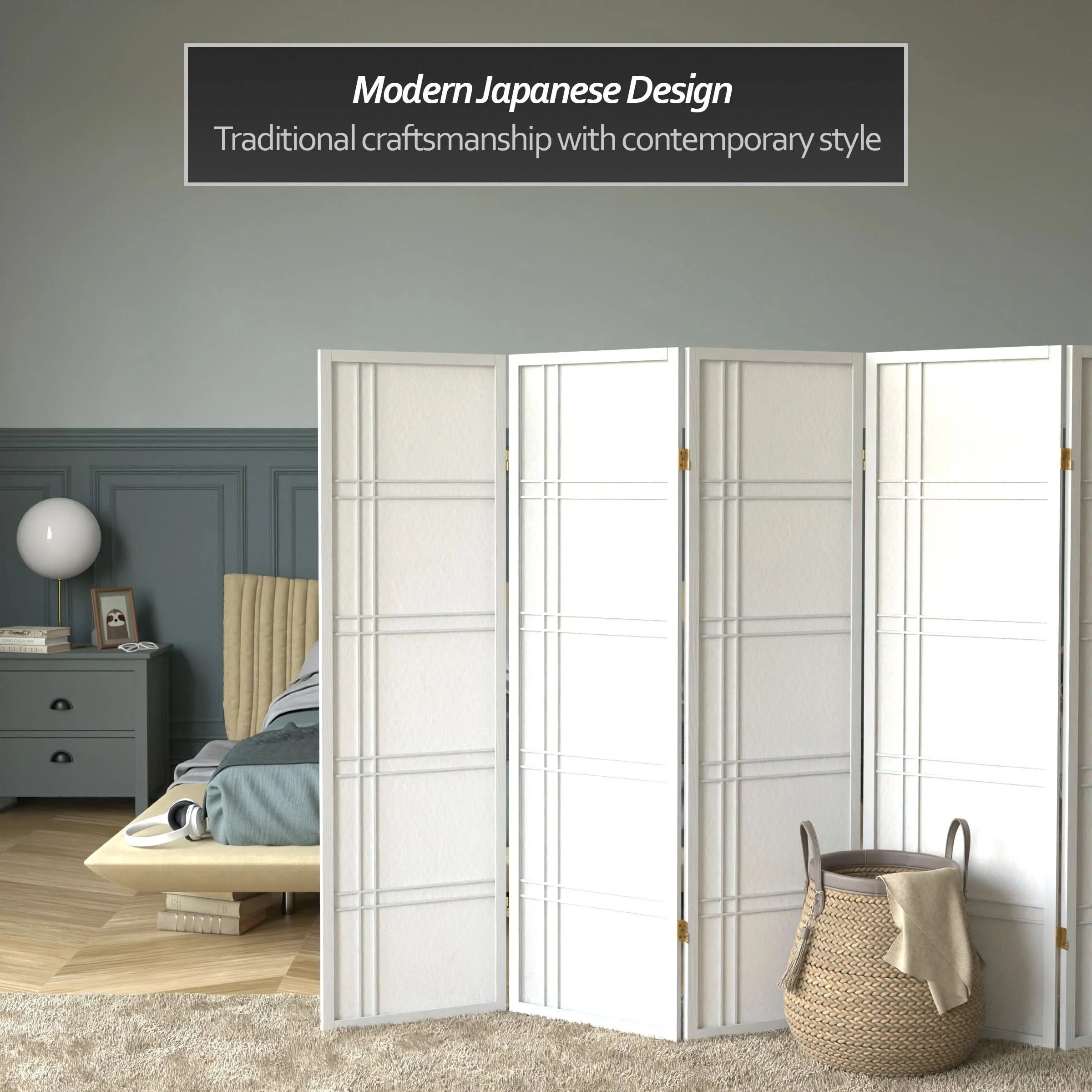 5 ft. Tall Double Cross Shoji Screen - Image 47