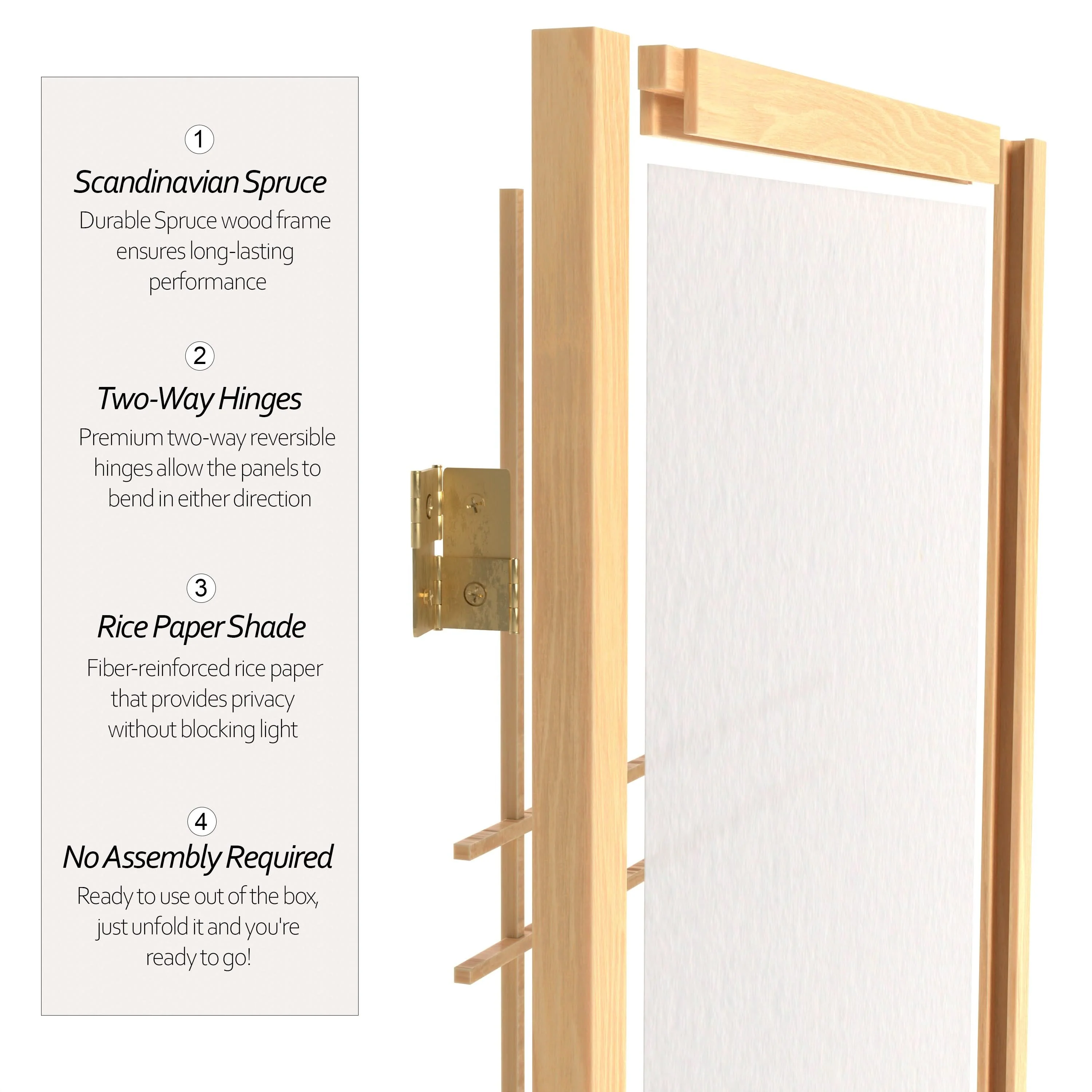5 ft. Tall Double Cross Shoji Screen - Image 82