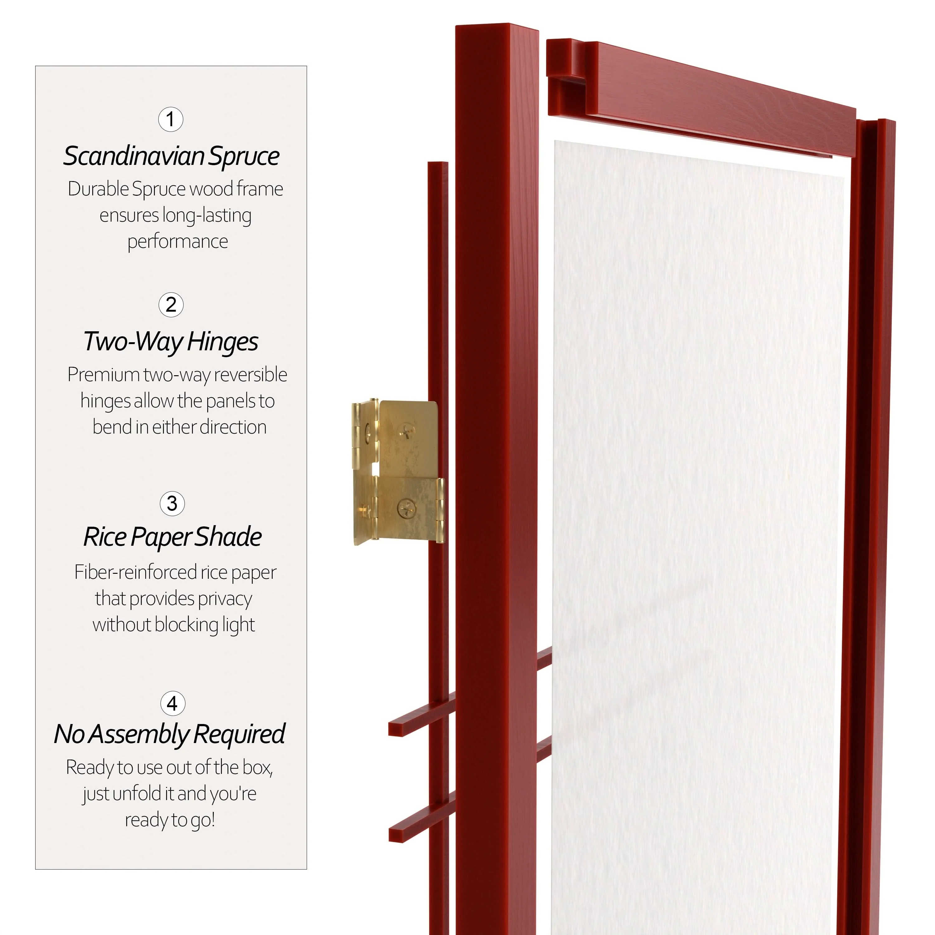 5 ft. Tall Double Cross Shoji Screen - Image 86