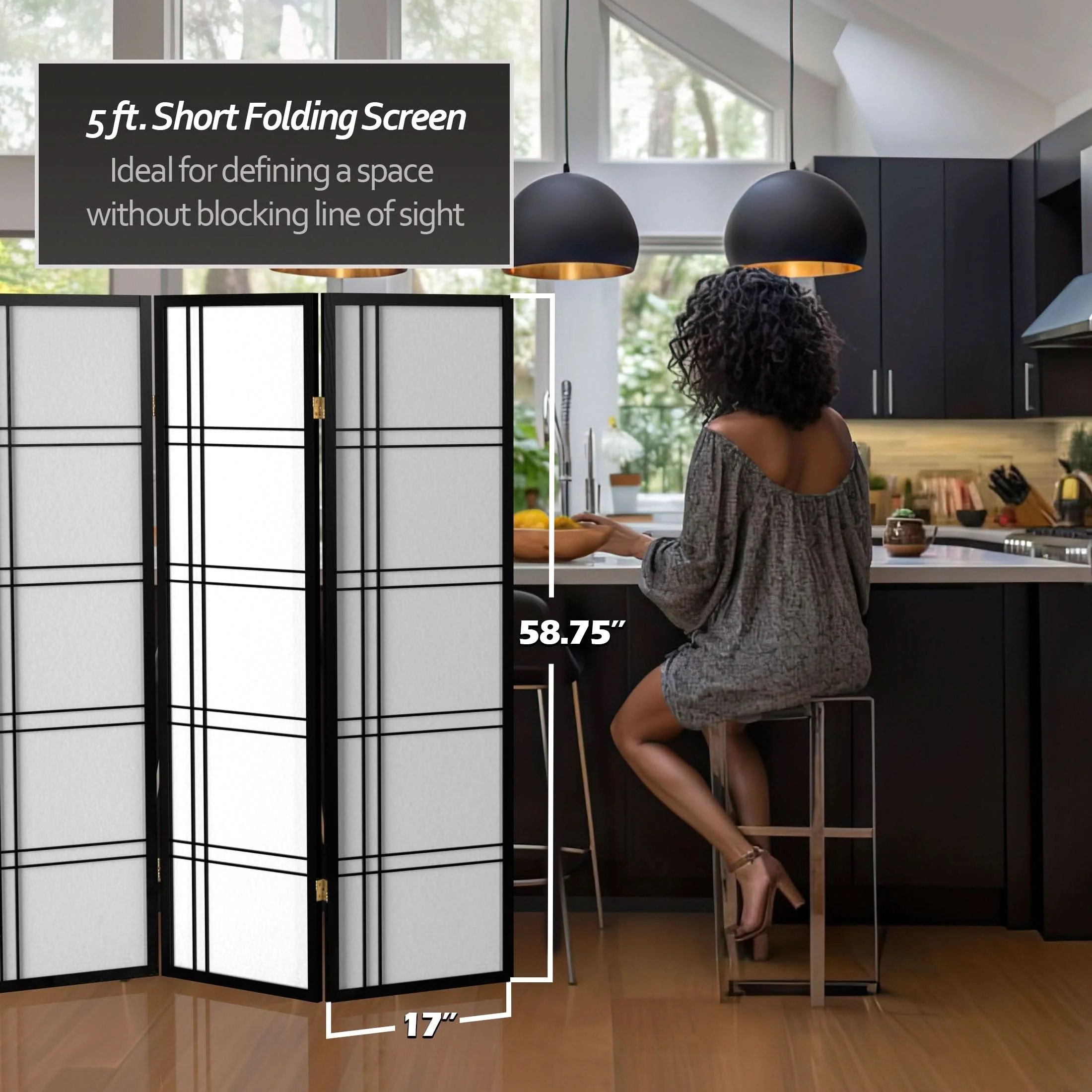 5 ft. Tall Double Cross Shoji Screen - Image 97