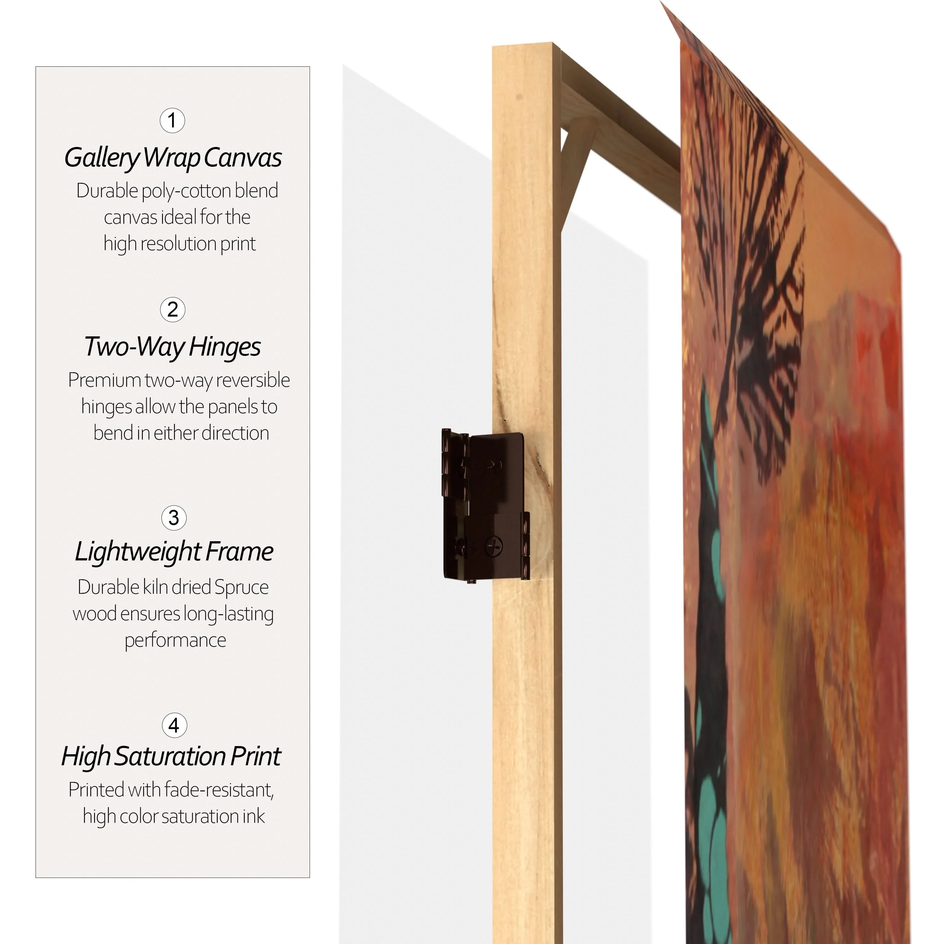 5 ft. Tall Rich Autumn Canvas Room Divider - Image 4