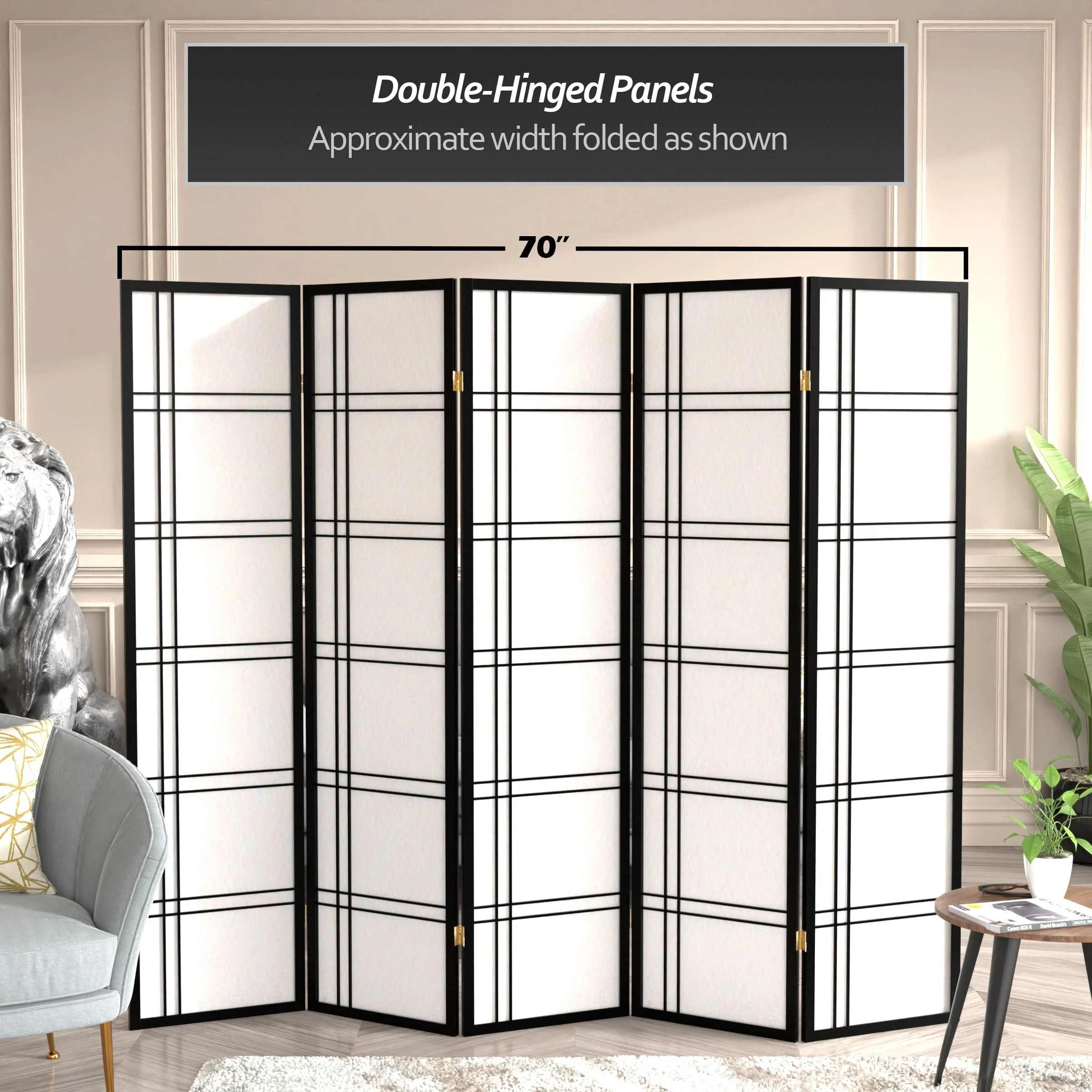 6 ft. Tall Double Cross Shoji Screen - Image 171