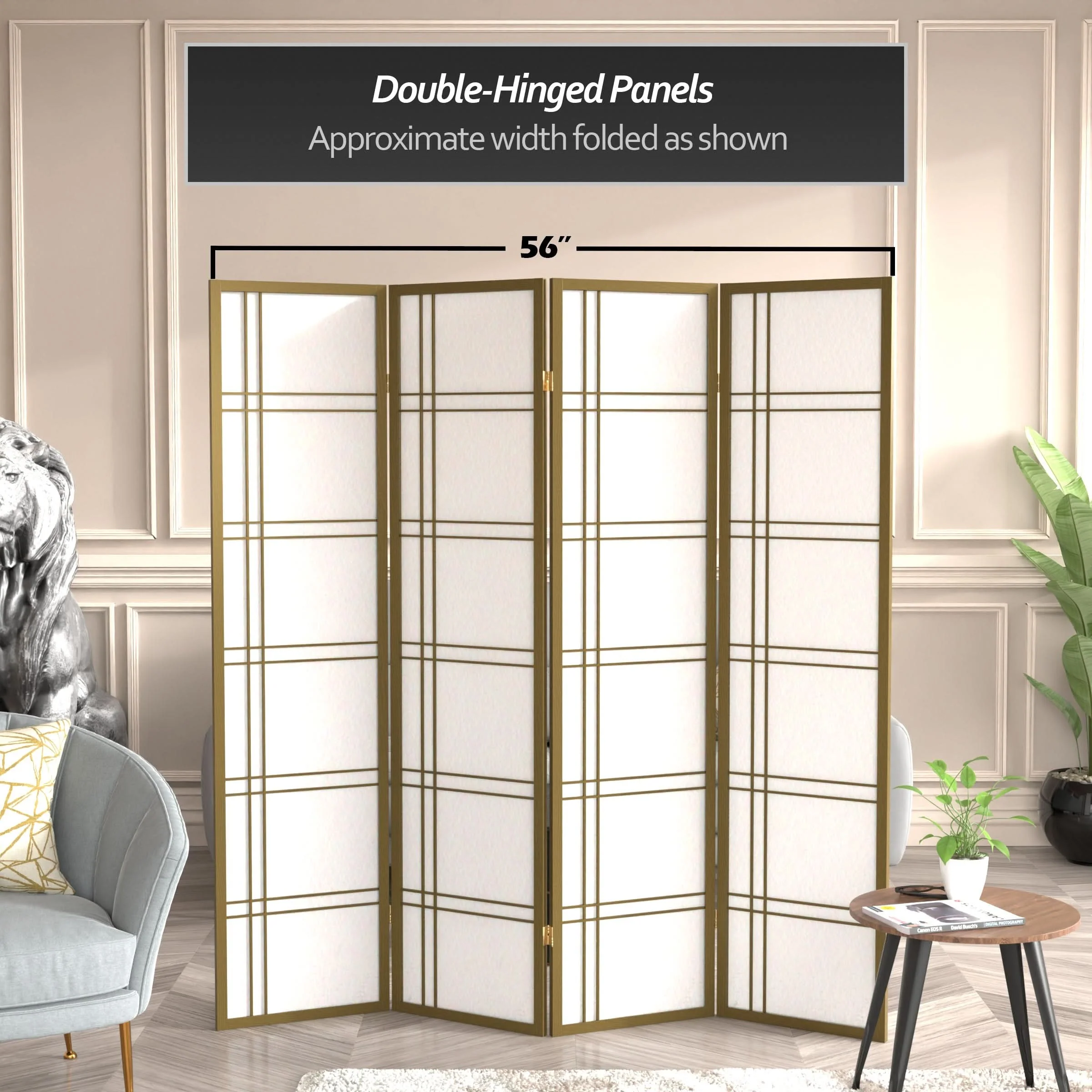 6 ft. Tall Double Cross Shoji Screen - Image 175