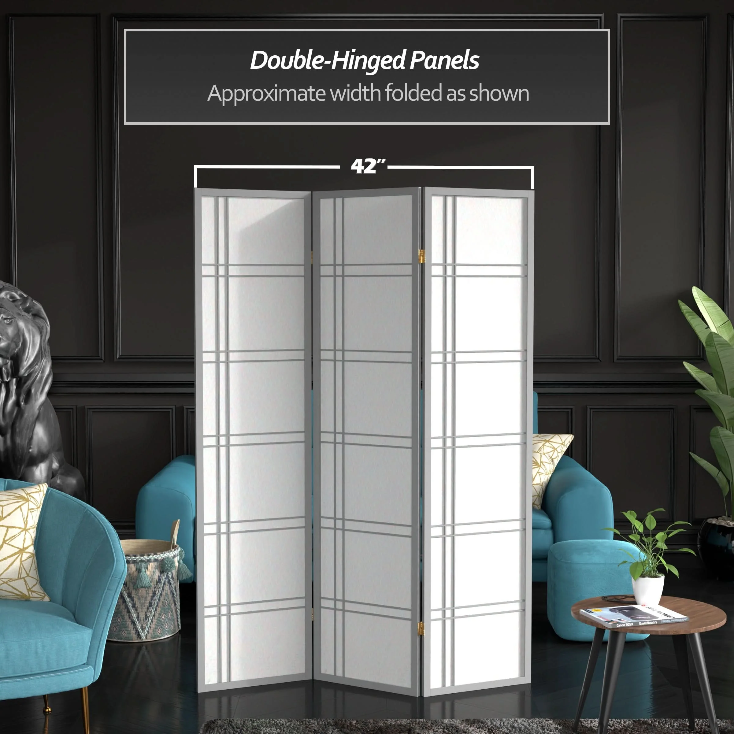 6 ft. Tall Double Cross Shoji Screen - Image 178