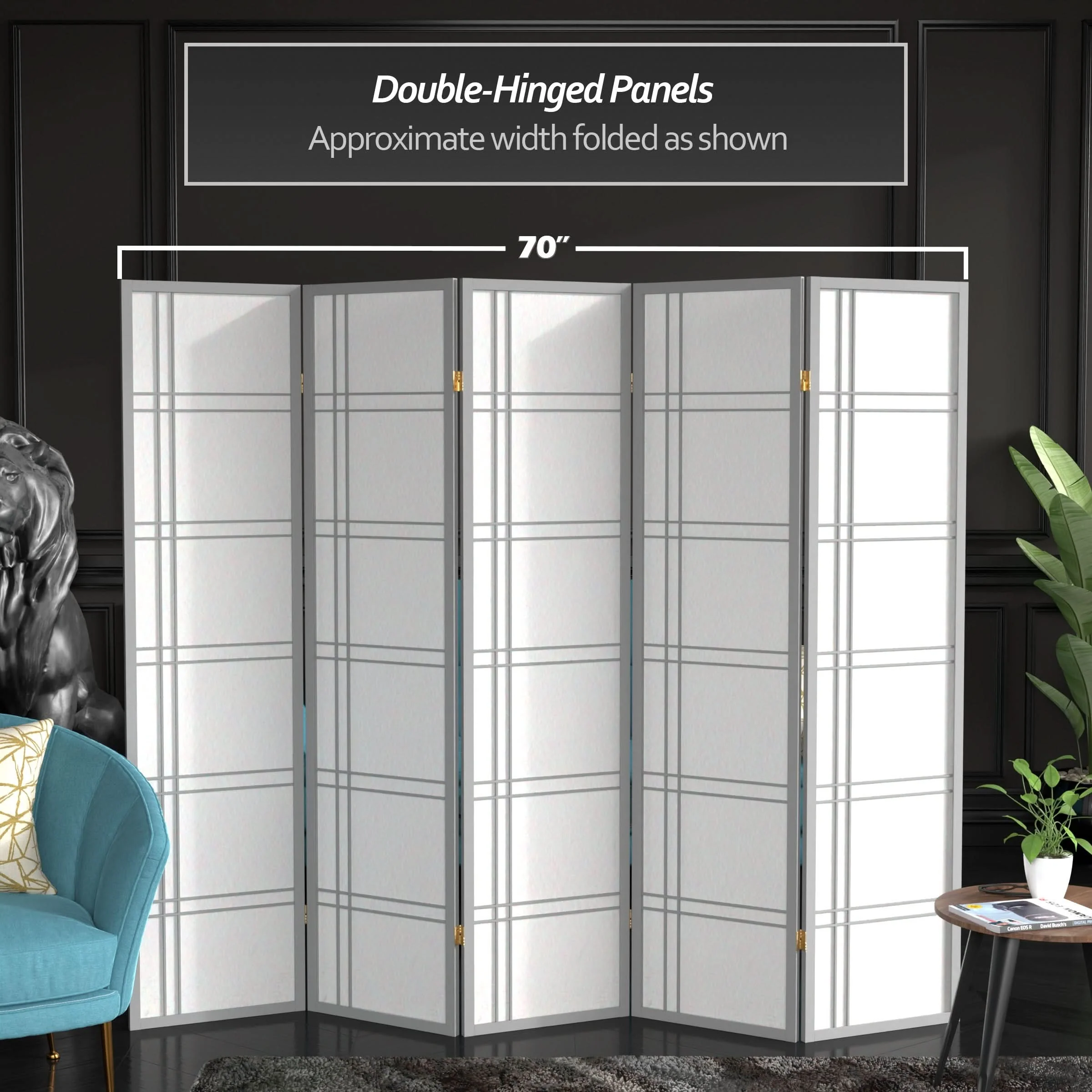 6 ft. Tall Double Cross Shoji Screen - Image 180