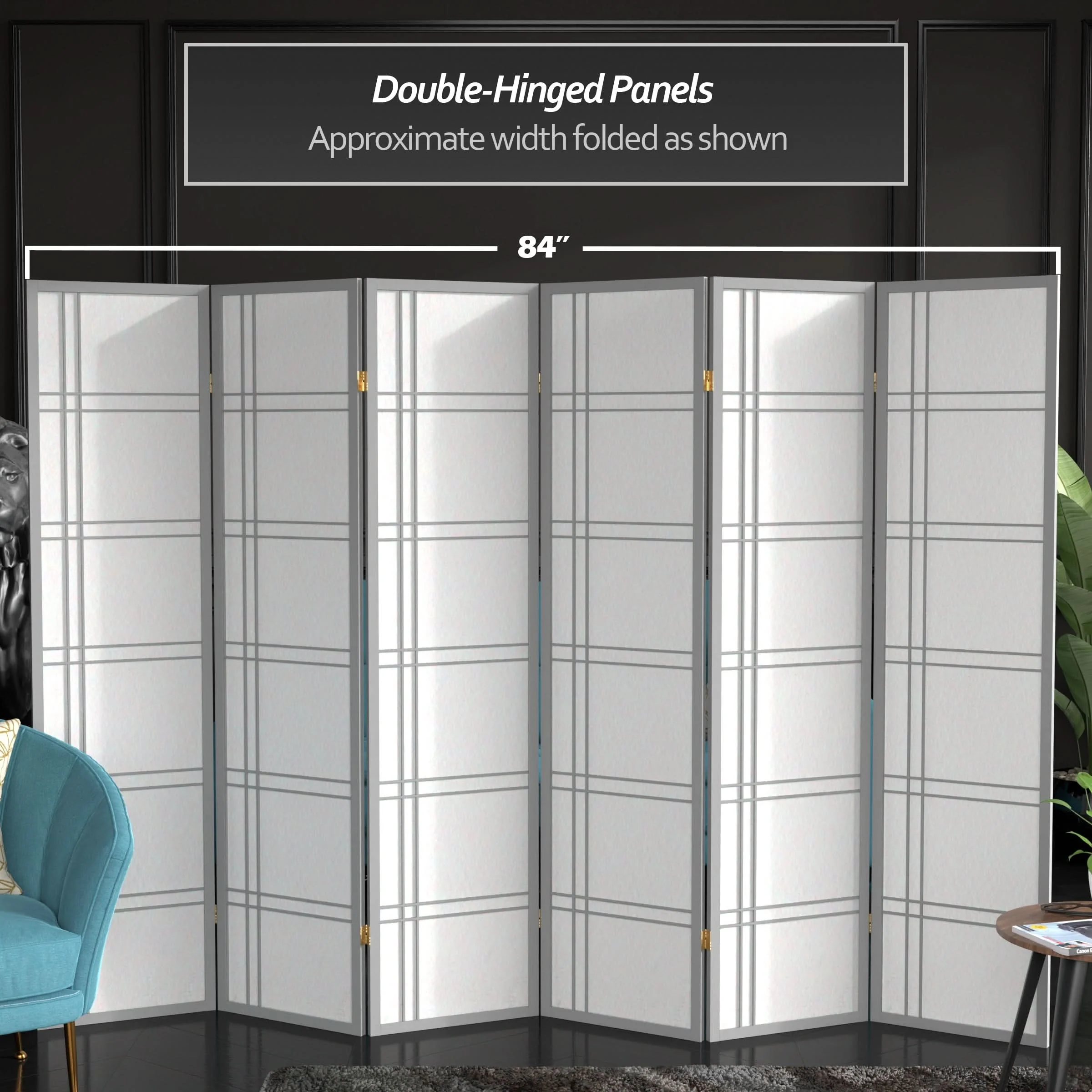6 ft. Tall Double Cross Shoji Screen - Image 181