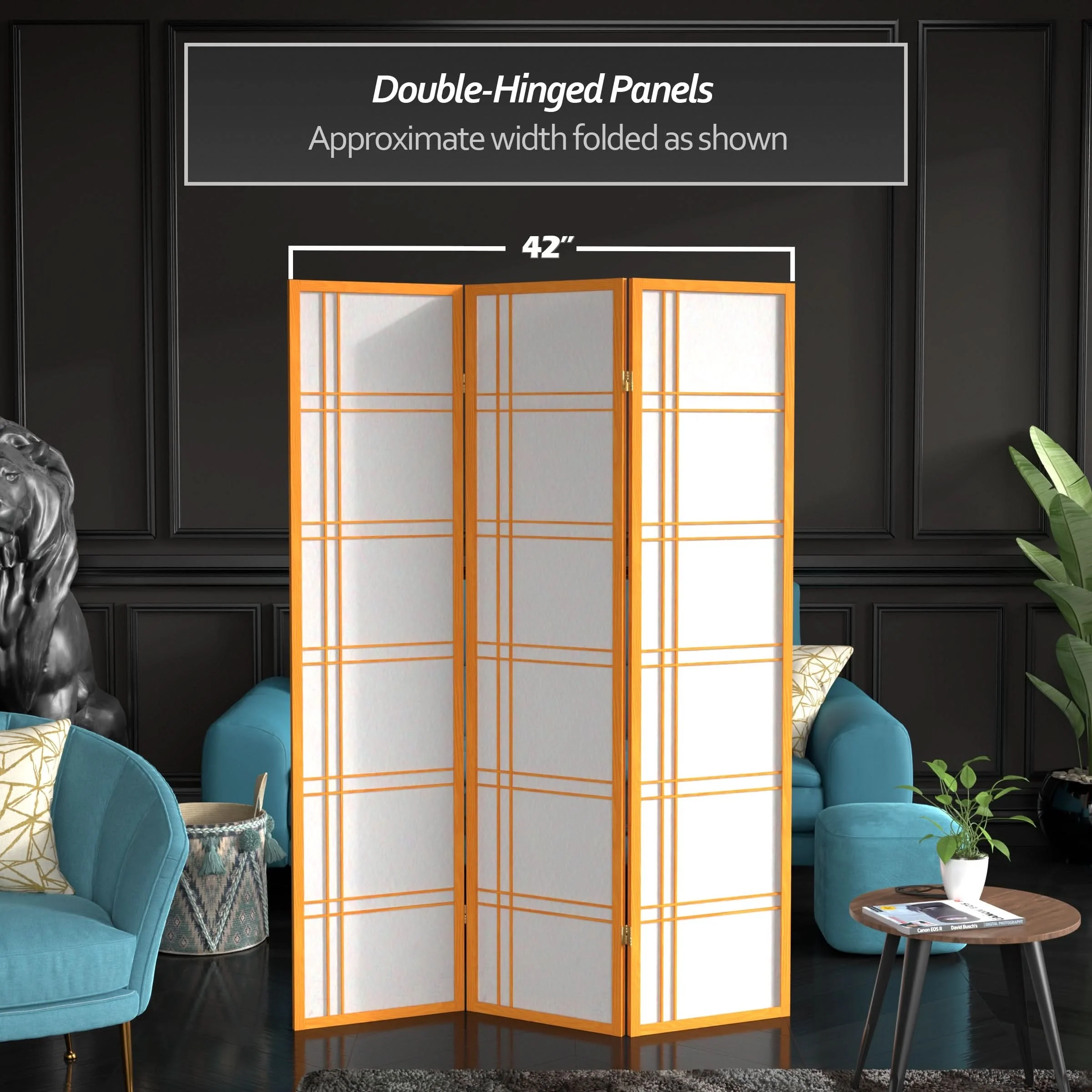 6 ft. Tall Double Cross Shoji Screen - Image 182
