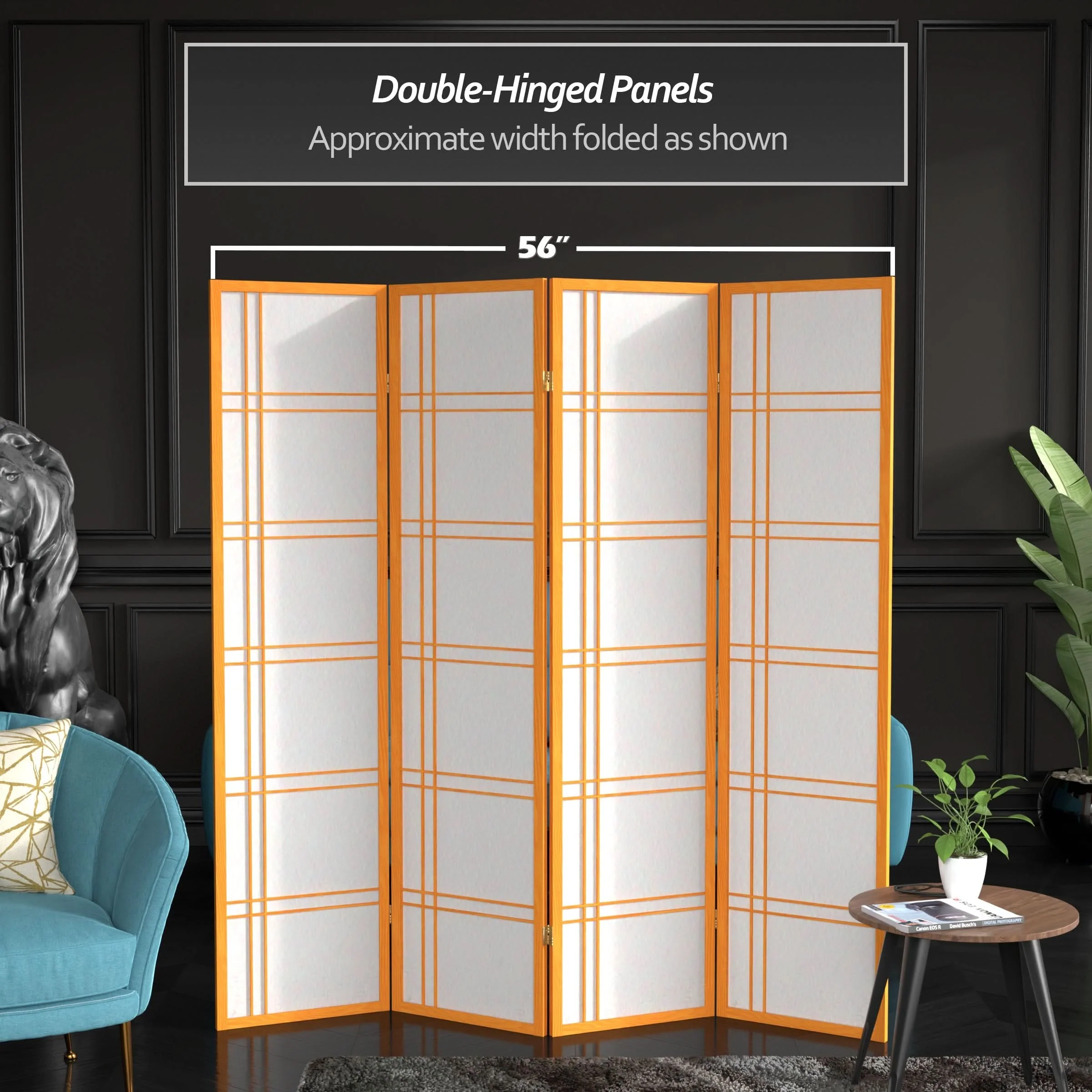 6 ft. Tall Double Cross Shoji Screen - Image 183