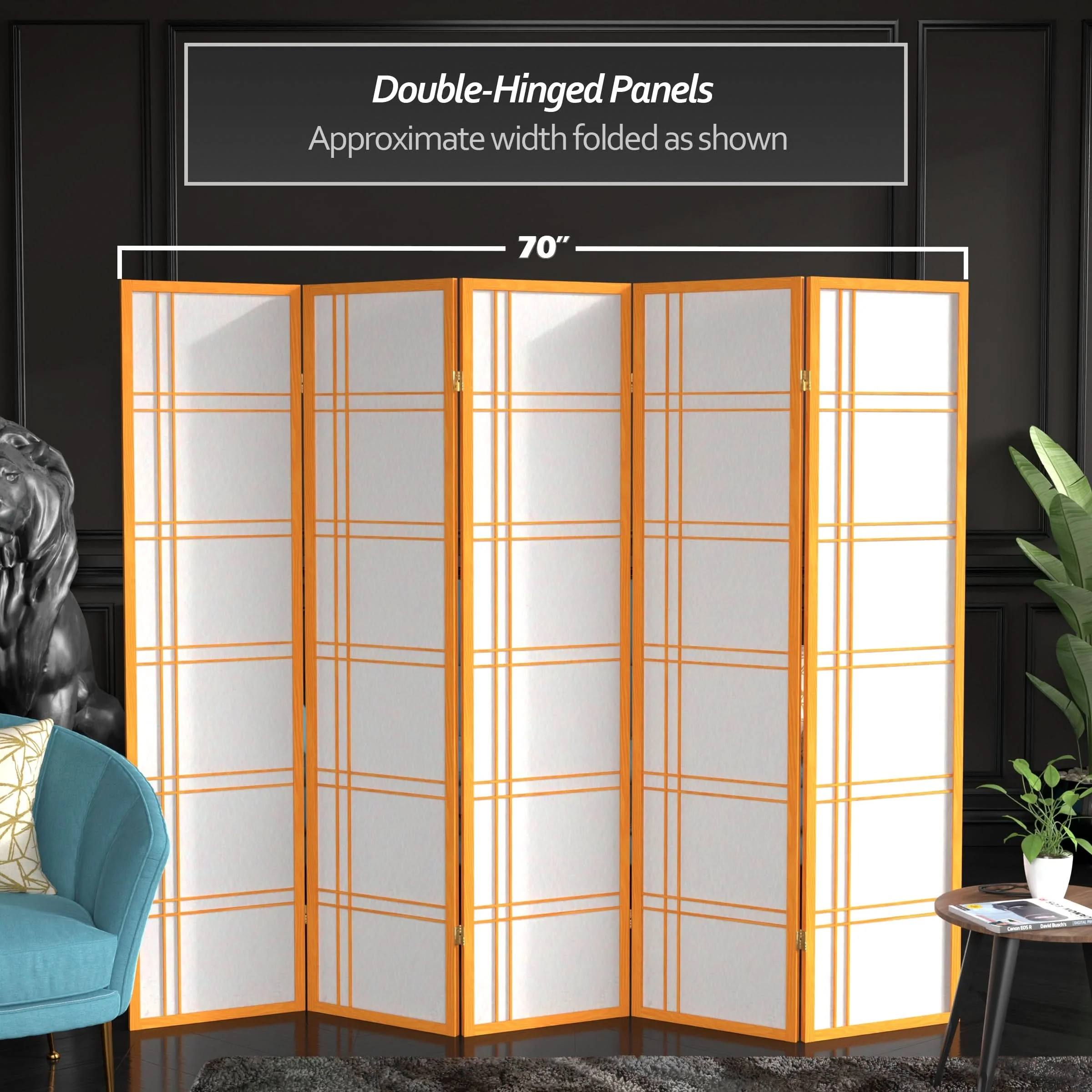 6 ft. Tall Double Cross Shoji Screen - Image 184