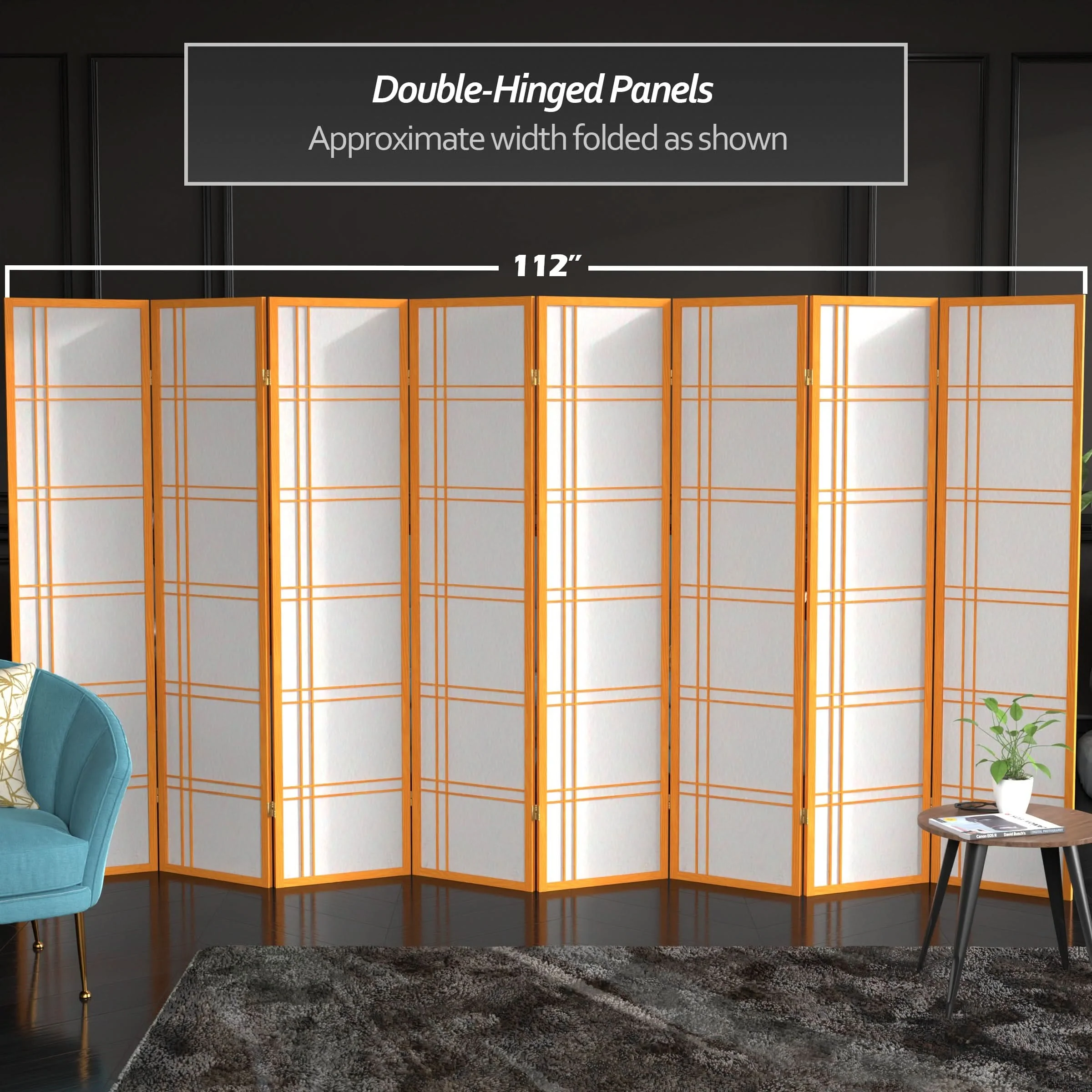 6 ft. Tall Double Cross Shoji Screen - Image 186