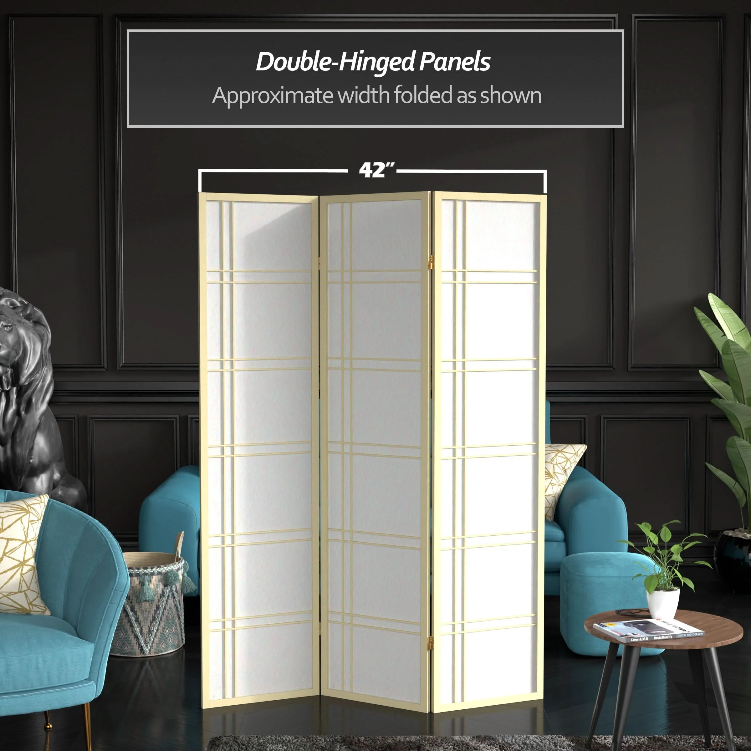 6 ft. Tall Double Cross Shoji Screen - Image 187