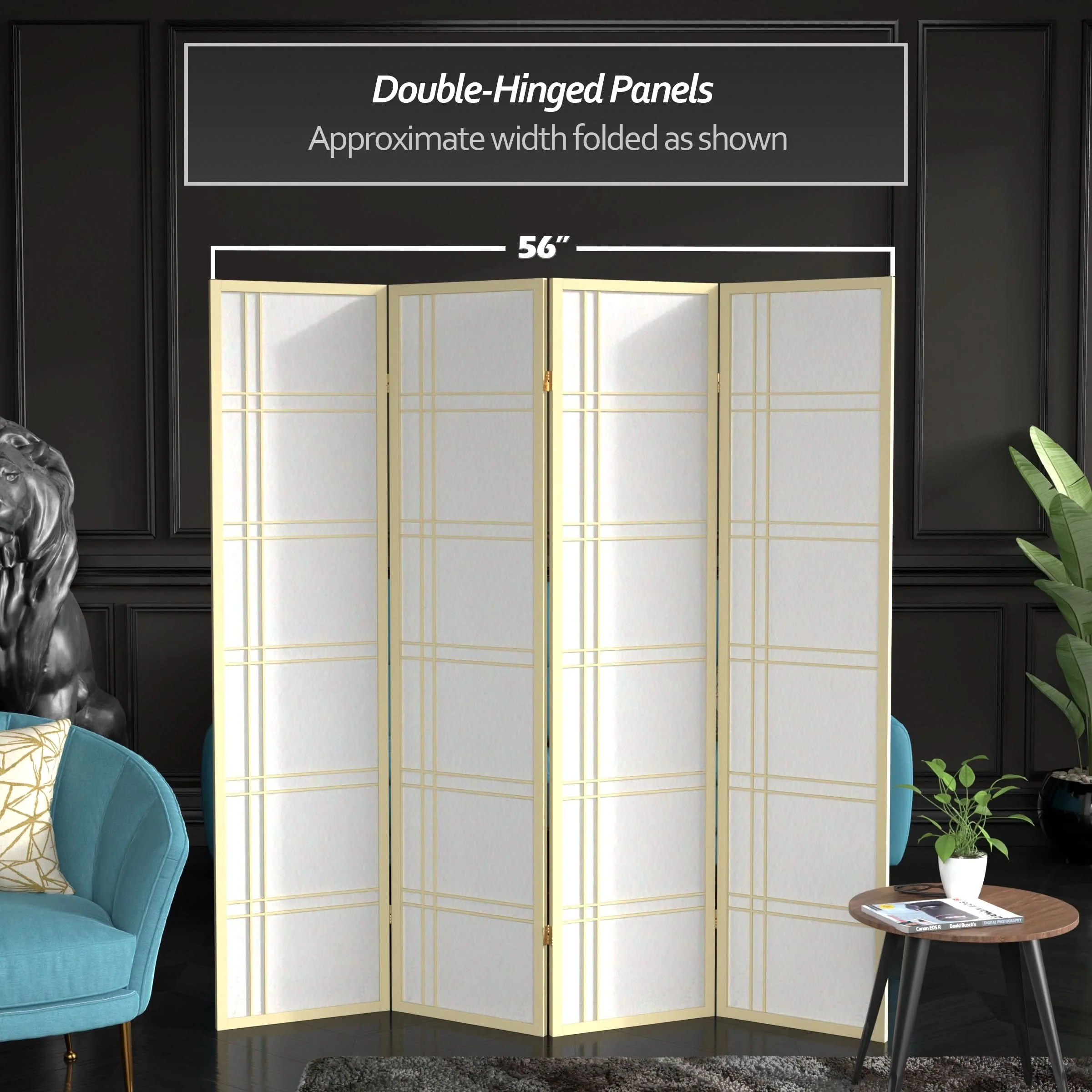 6 ft. Tall Double Cross Shoji Screen - Image 188