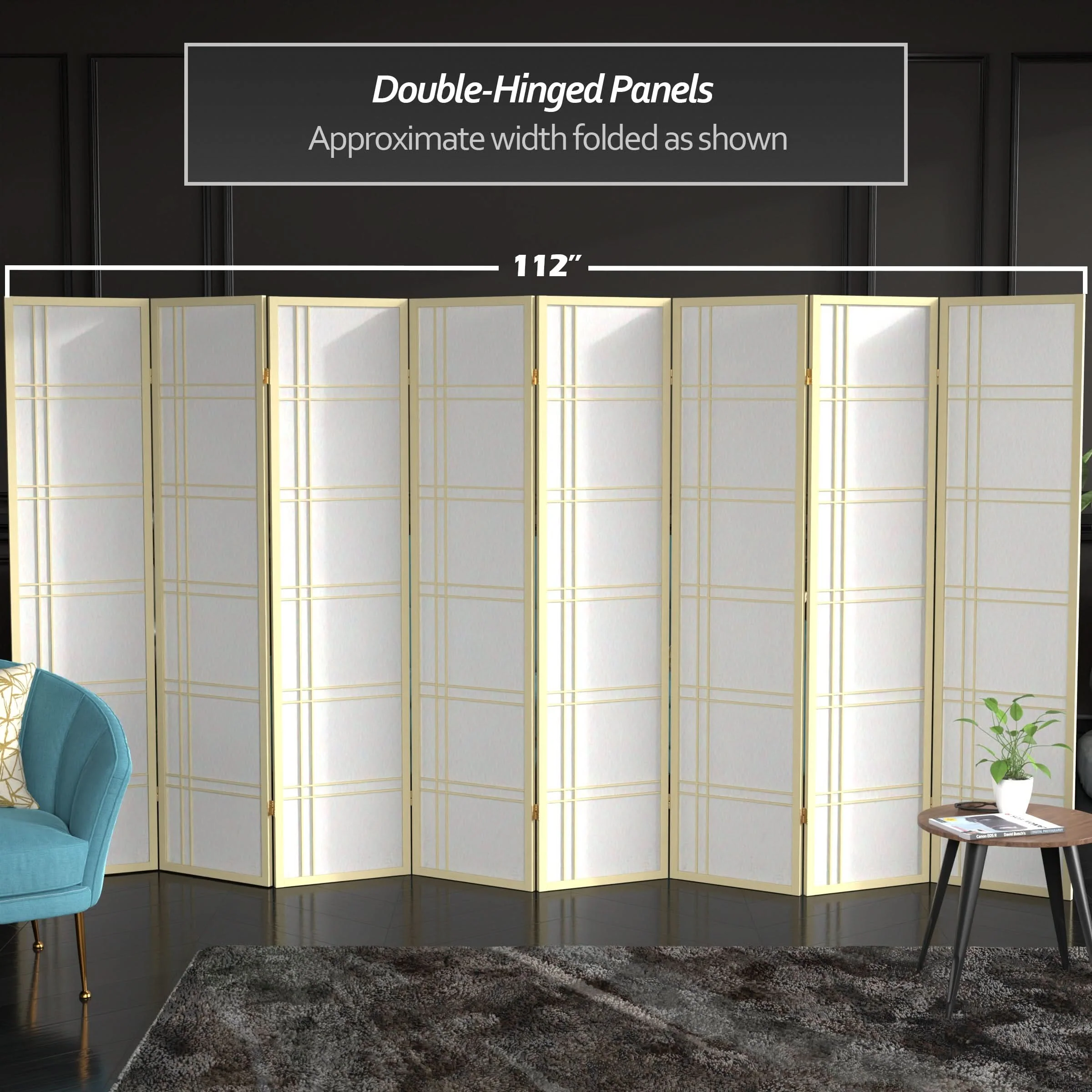 6 ft. Tall Double Cross Shoji Screen - Image 190