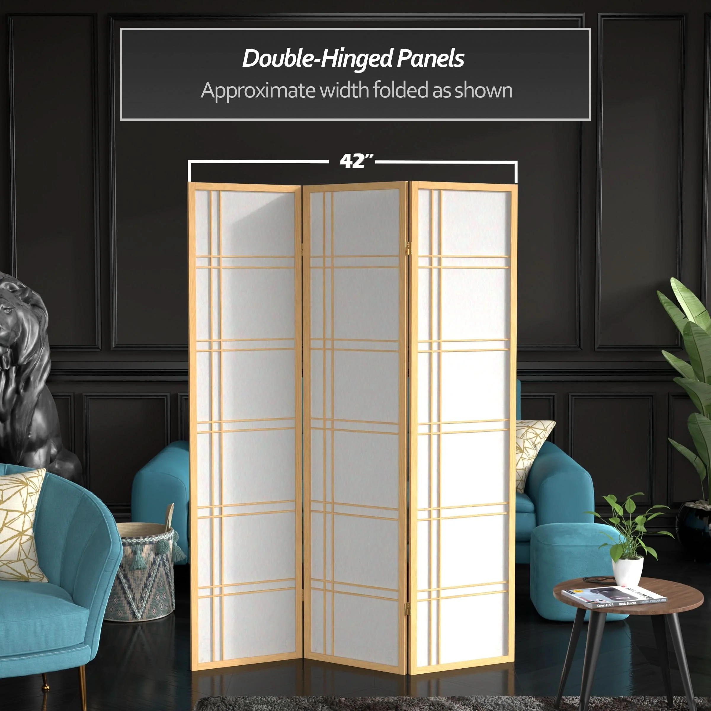 6 ft. Tall Double Cross Shoji Screen - Image 191
