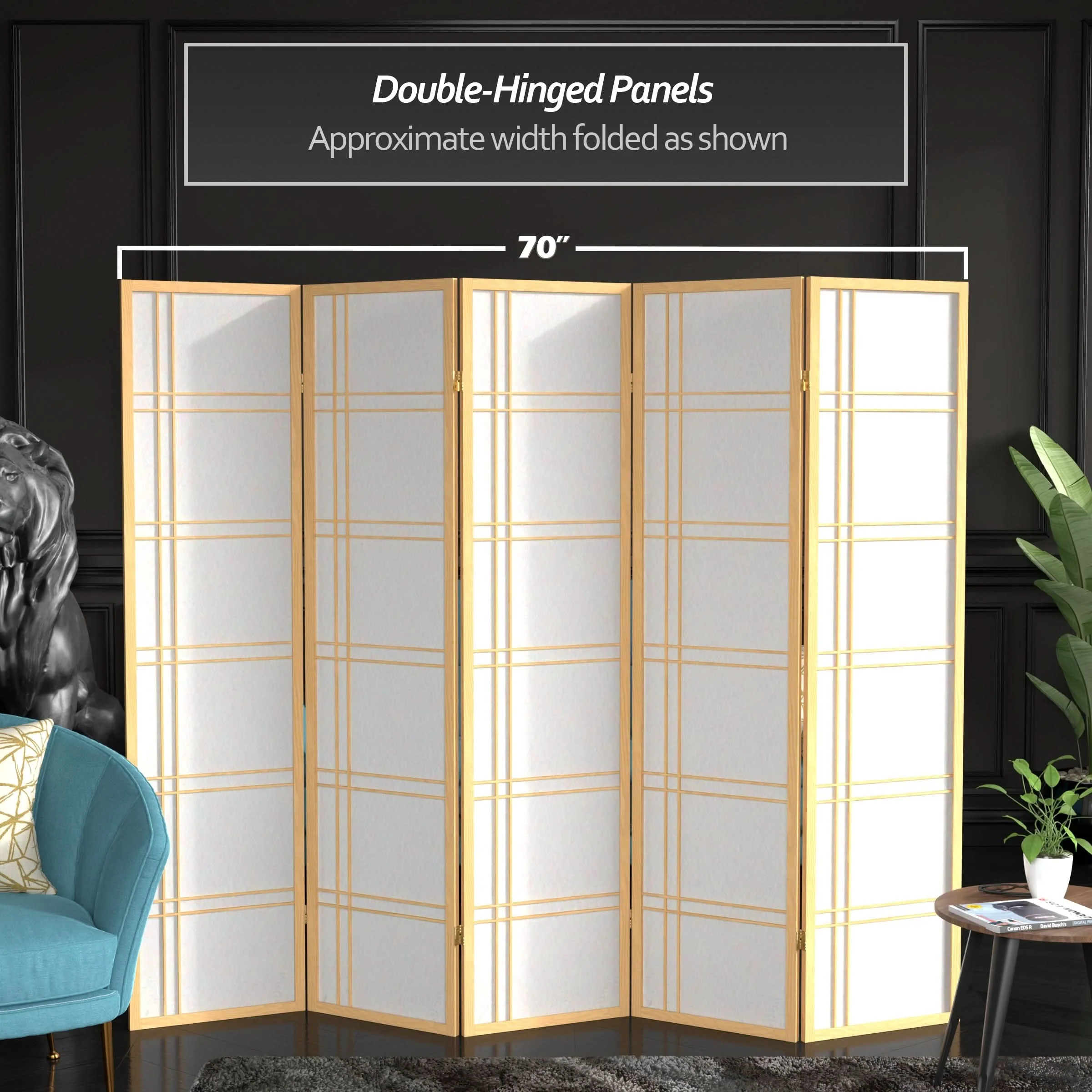 6 ft. Tall Double Cross Shoji Screen - Image 193