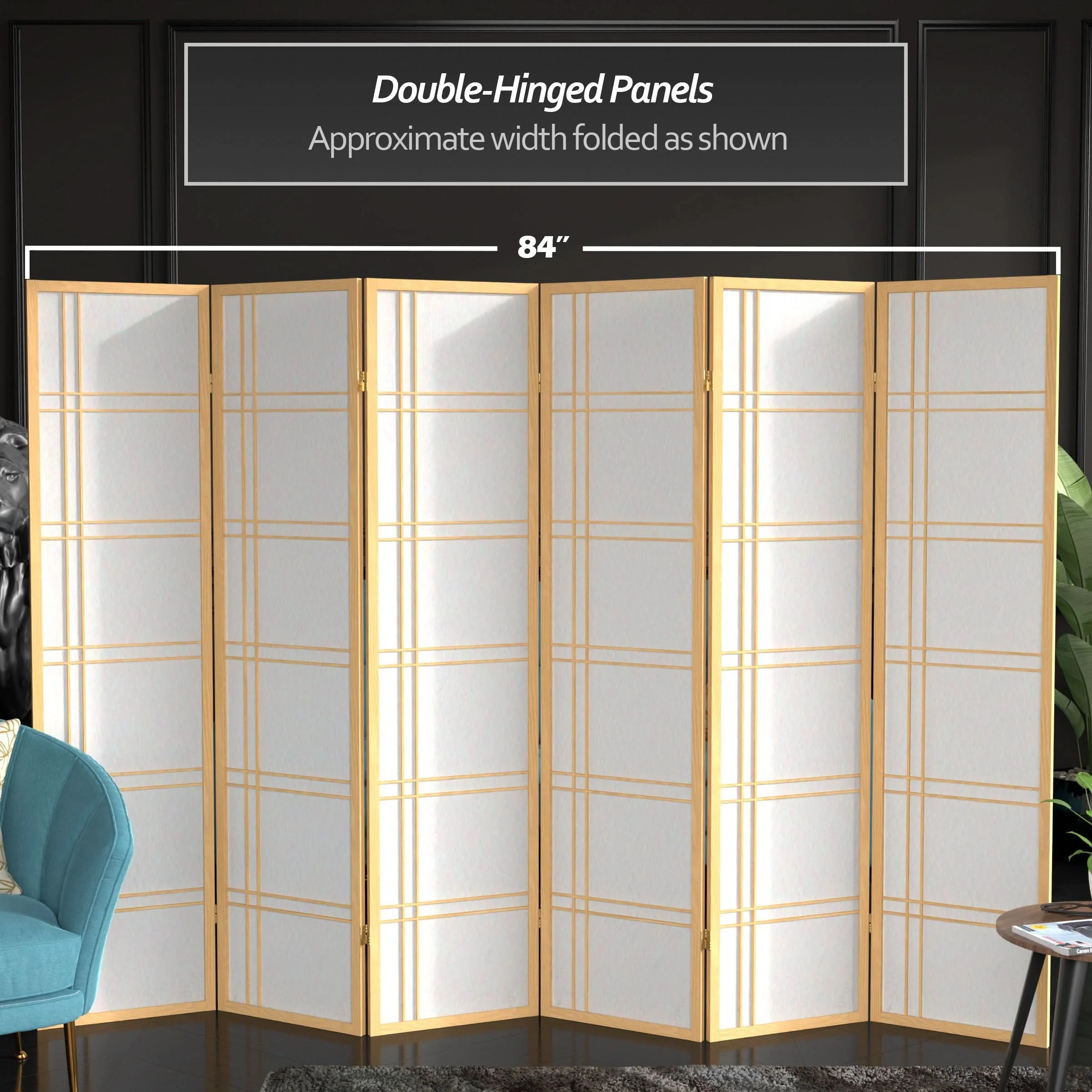 6 ft. Tall Double Cross Shoji Screen - Image 194