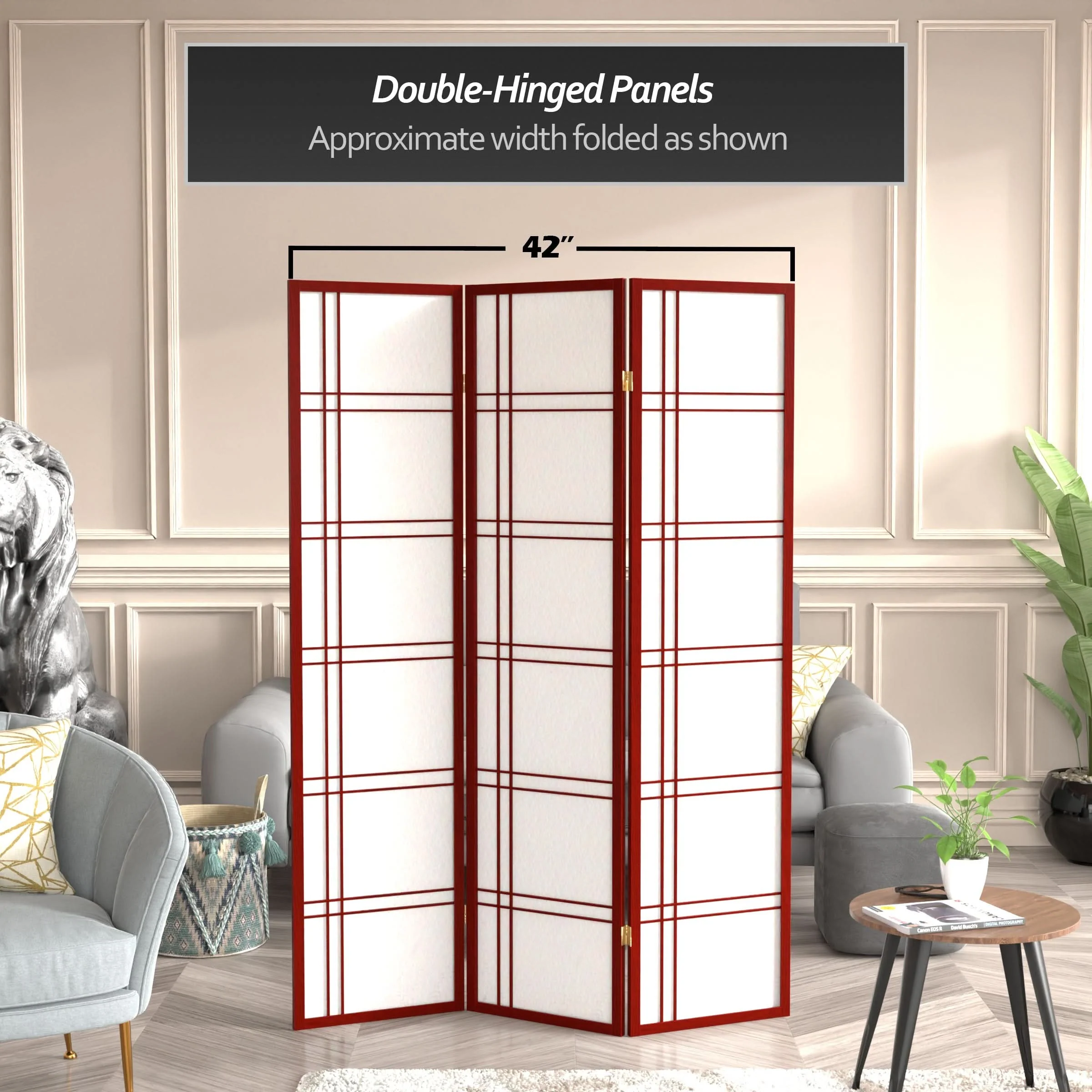 6 ft. Tall Double Cross Shoji Screen - Image 196