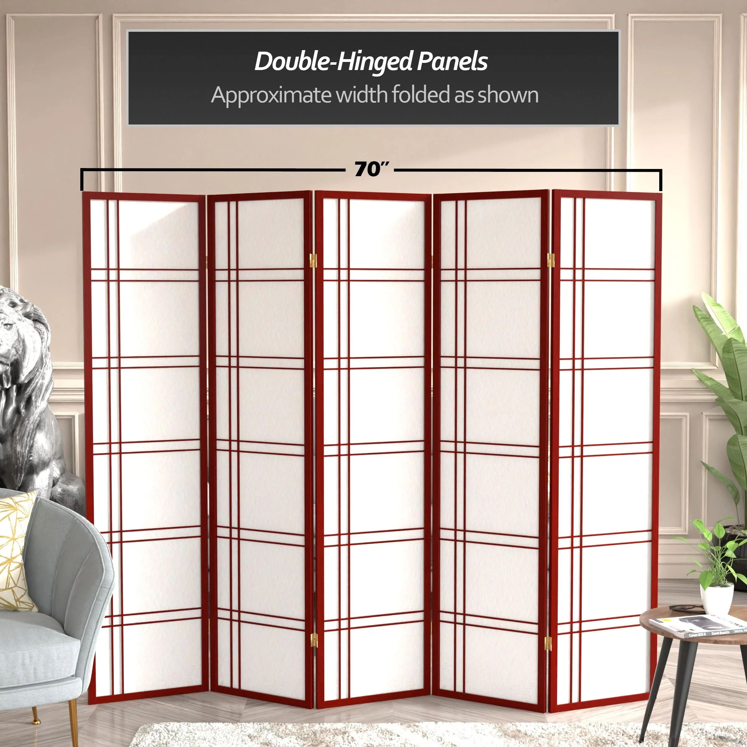 6 ft. Tall Double Cross Shoji Screen - Image 198