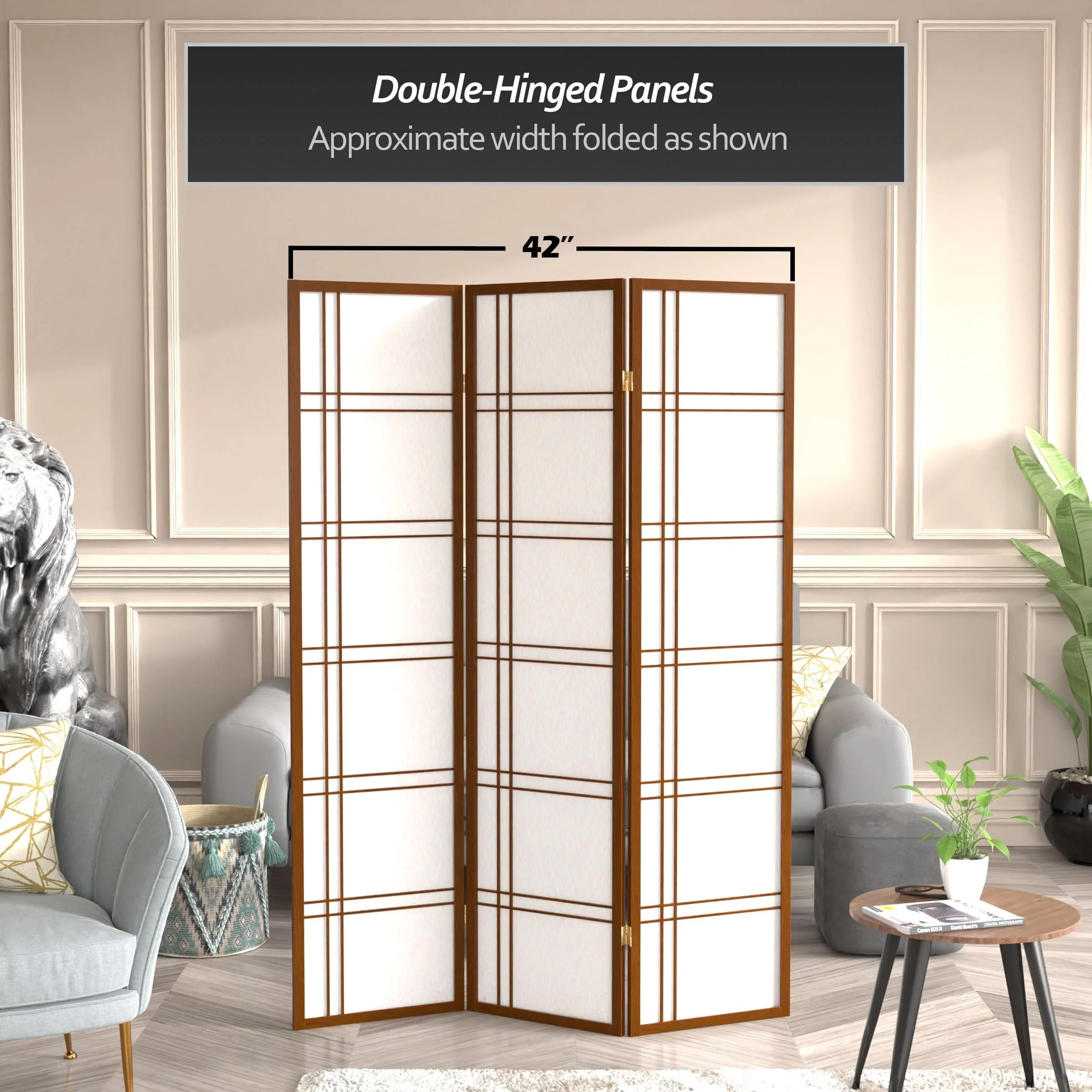 6 ft. Tall Double Cross Shoji Screen - Image 201