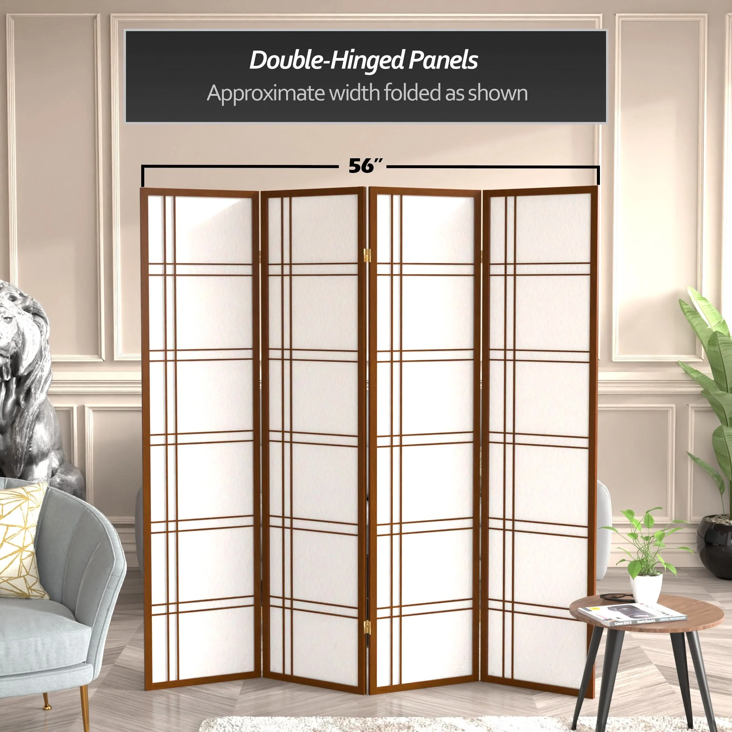 6 ft. Tall Double Cross Shoji Screen - Image 202