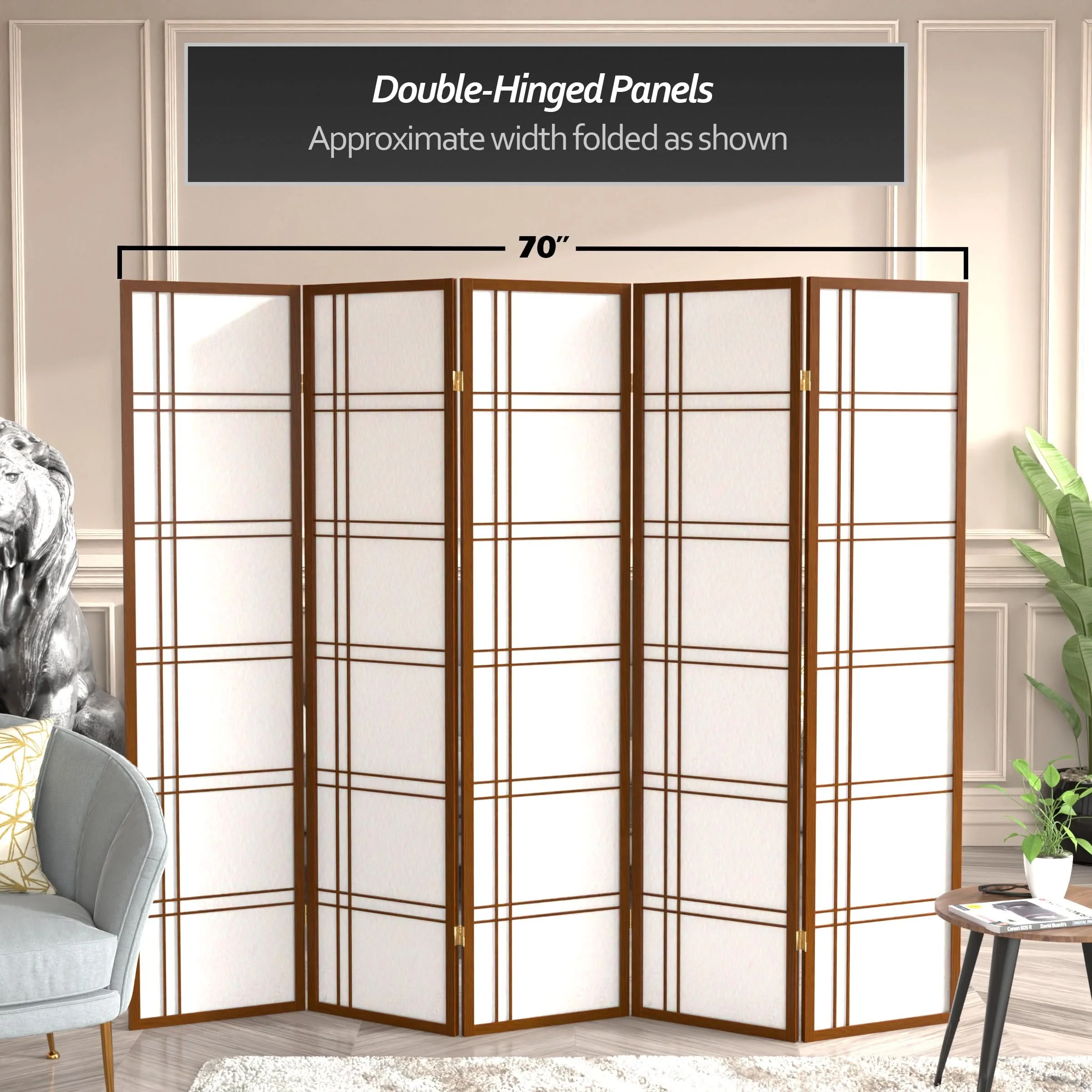 6 ft. Tall Double Cross Shoji Screen - Image 203