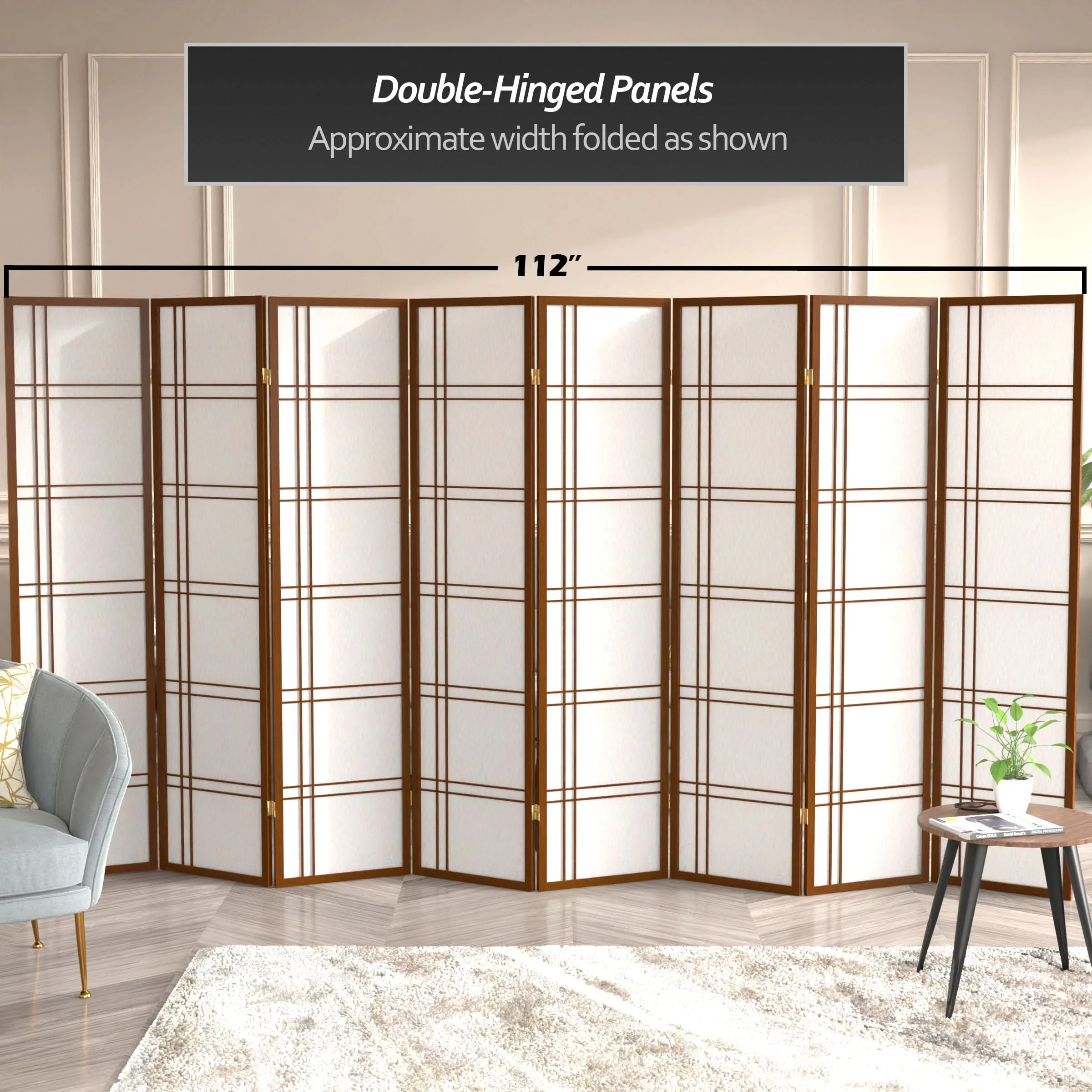 6 ft. Tall Double Cross Shoji Screen - Image 205