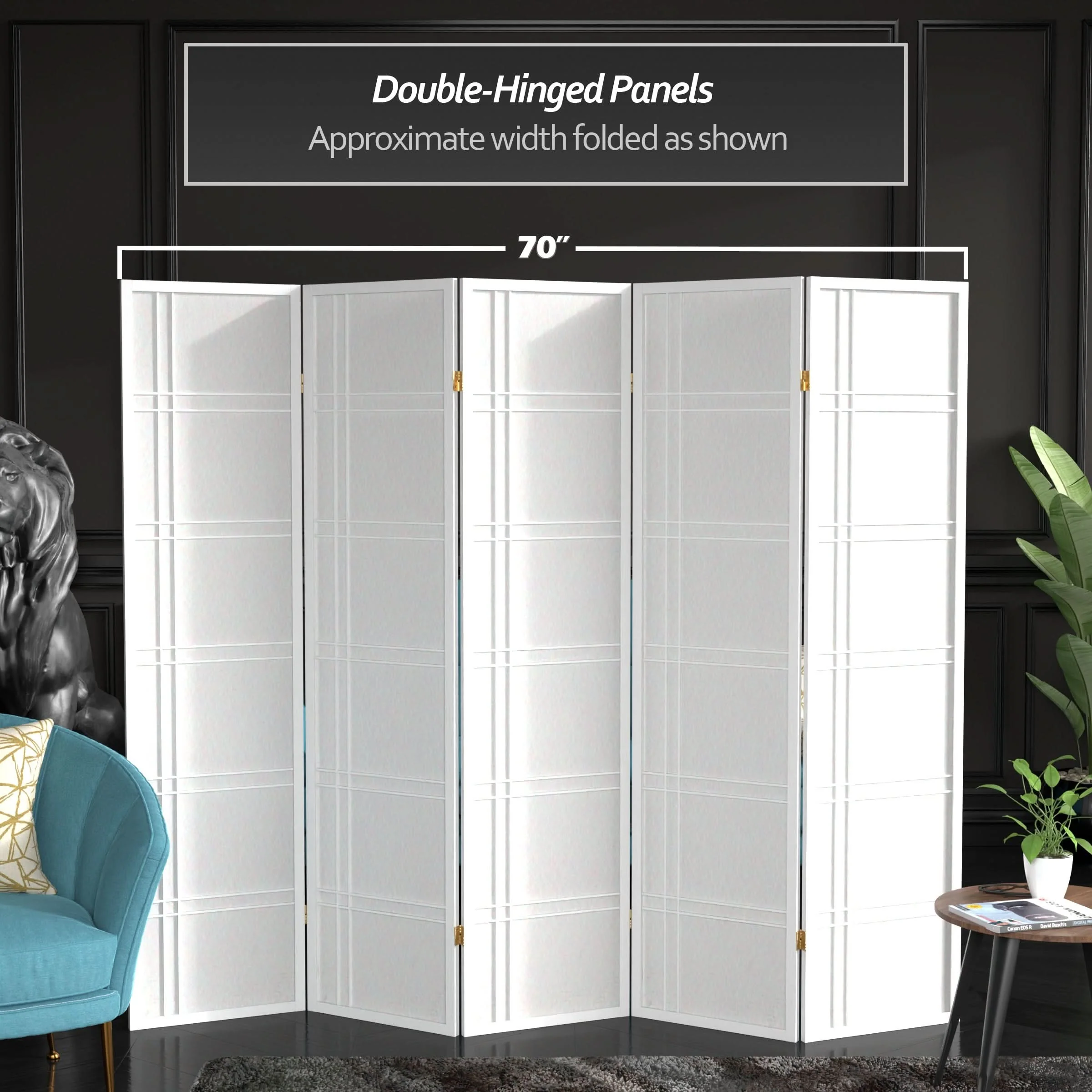 6 ft. Tall Double Cross Shoji Screen - Image 208