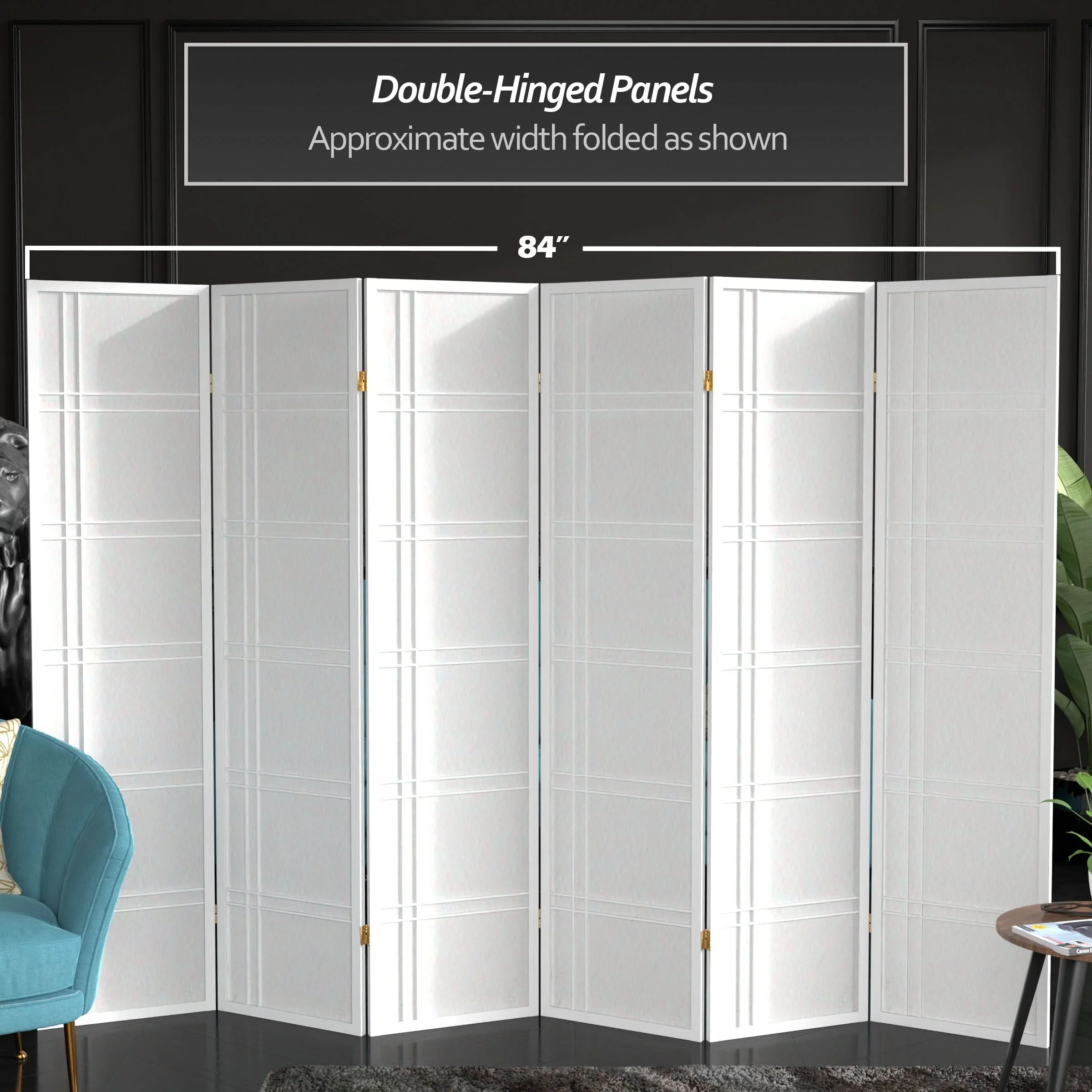 6 ft. Tall Double Cross Shoji Screen - Image 209
