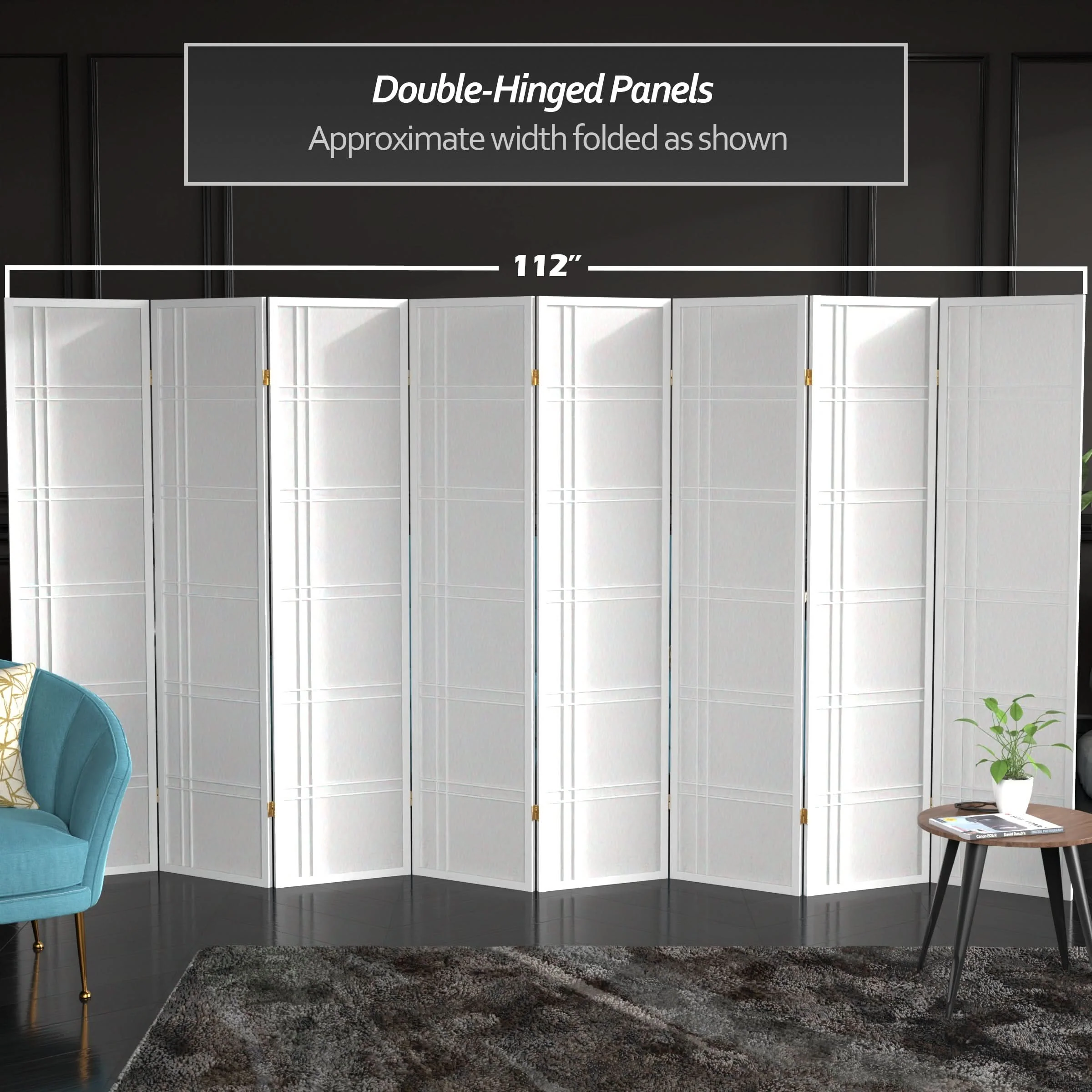 6 ft. Tall Double Cross Shoji Screen - Image 210